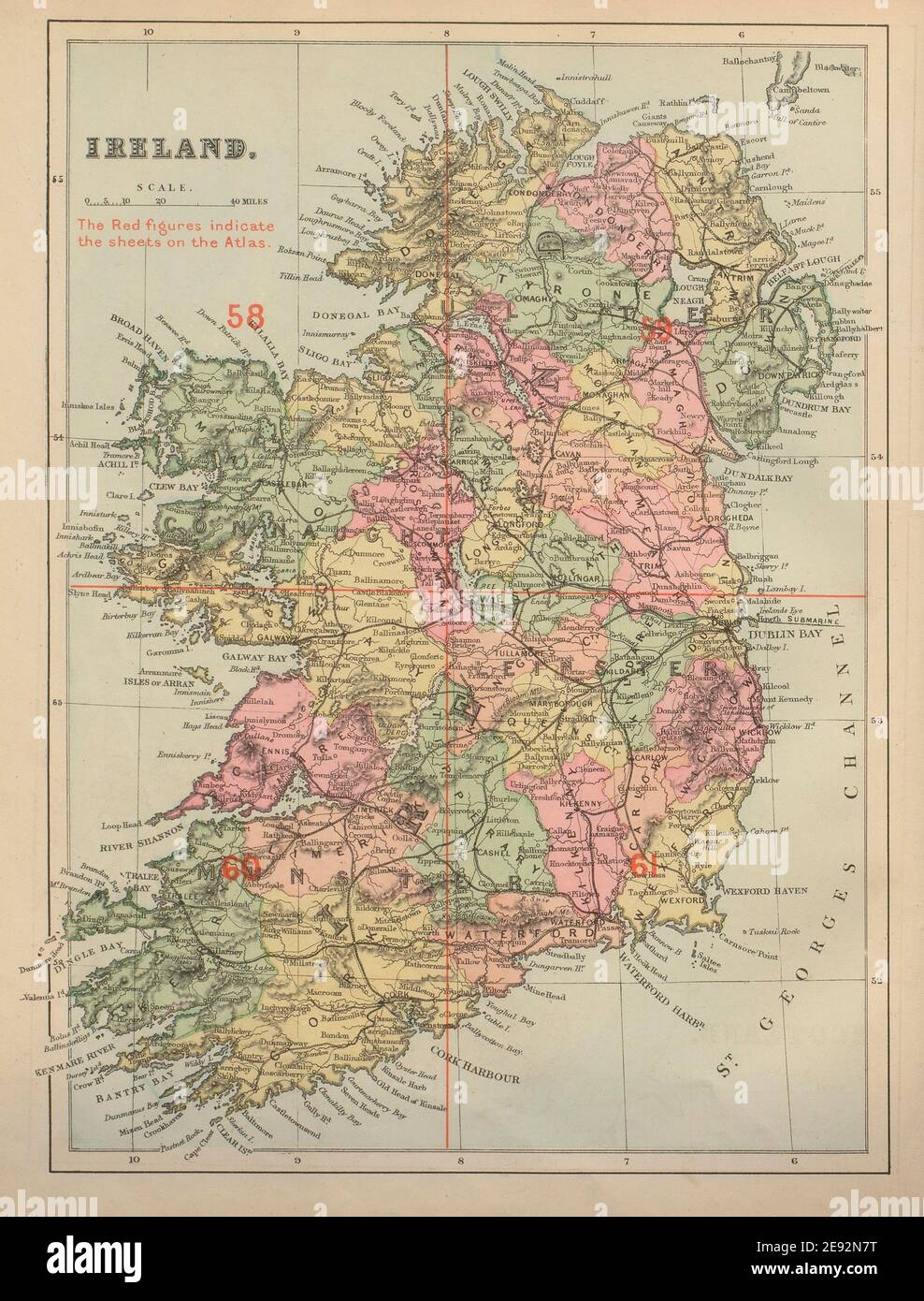 Ireland Map 1901 Printable