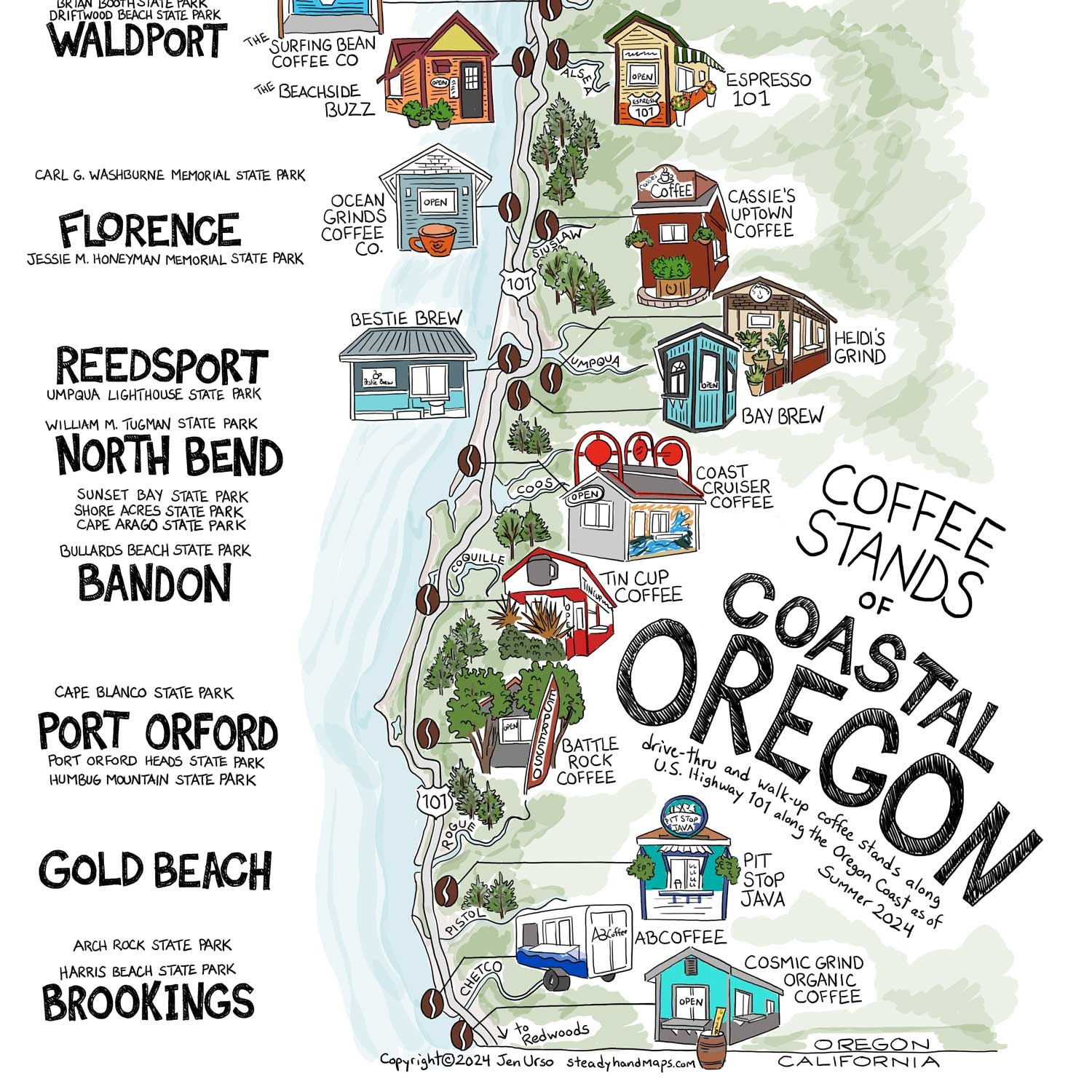 Printable Map Of Oregon Coast