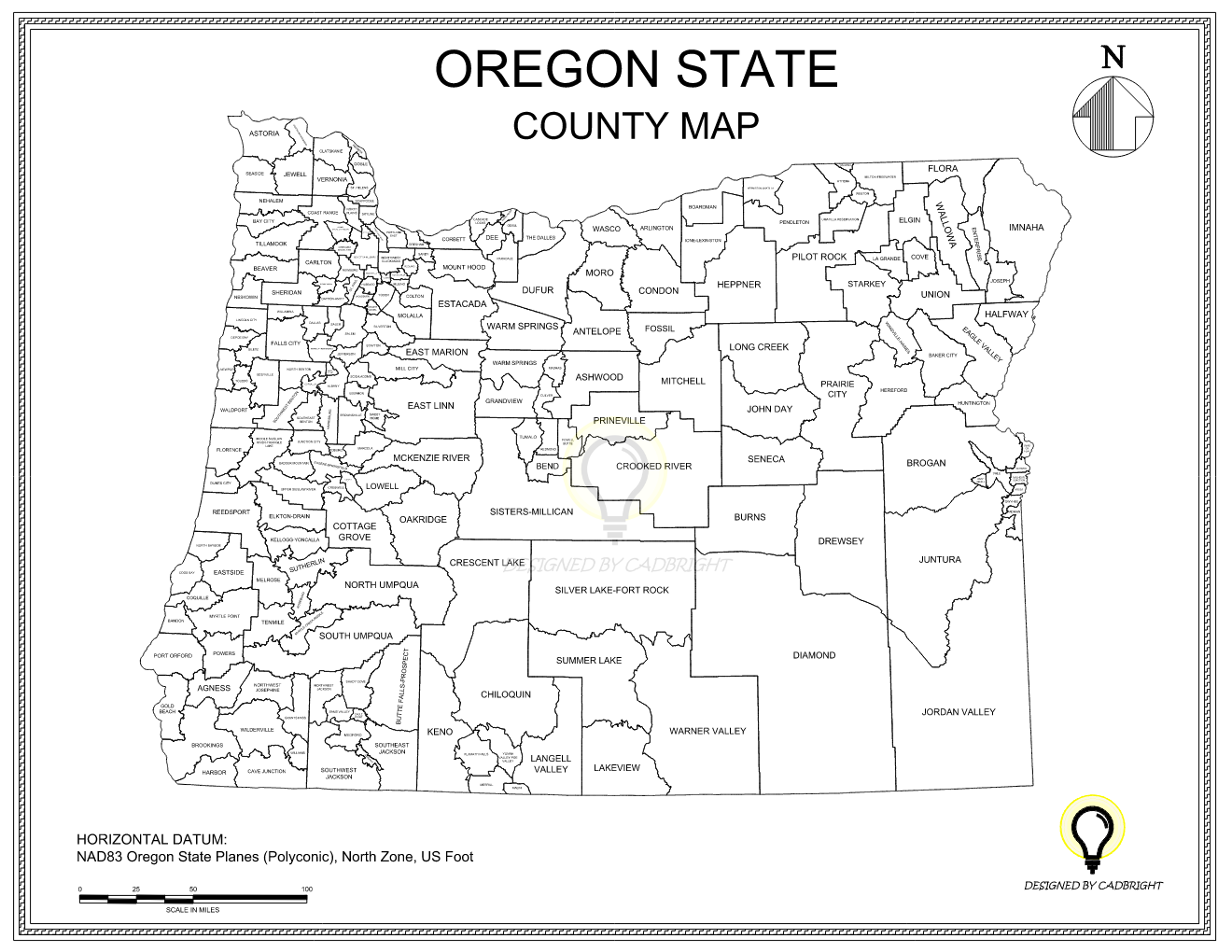 Map Of Oregon Printable