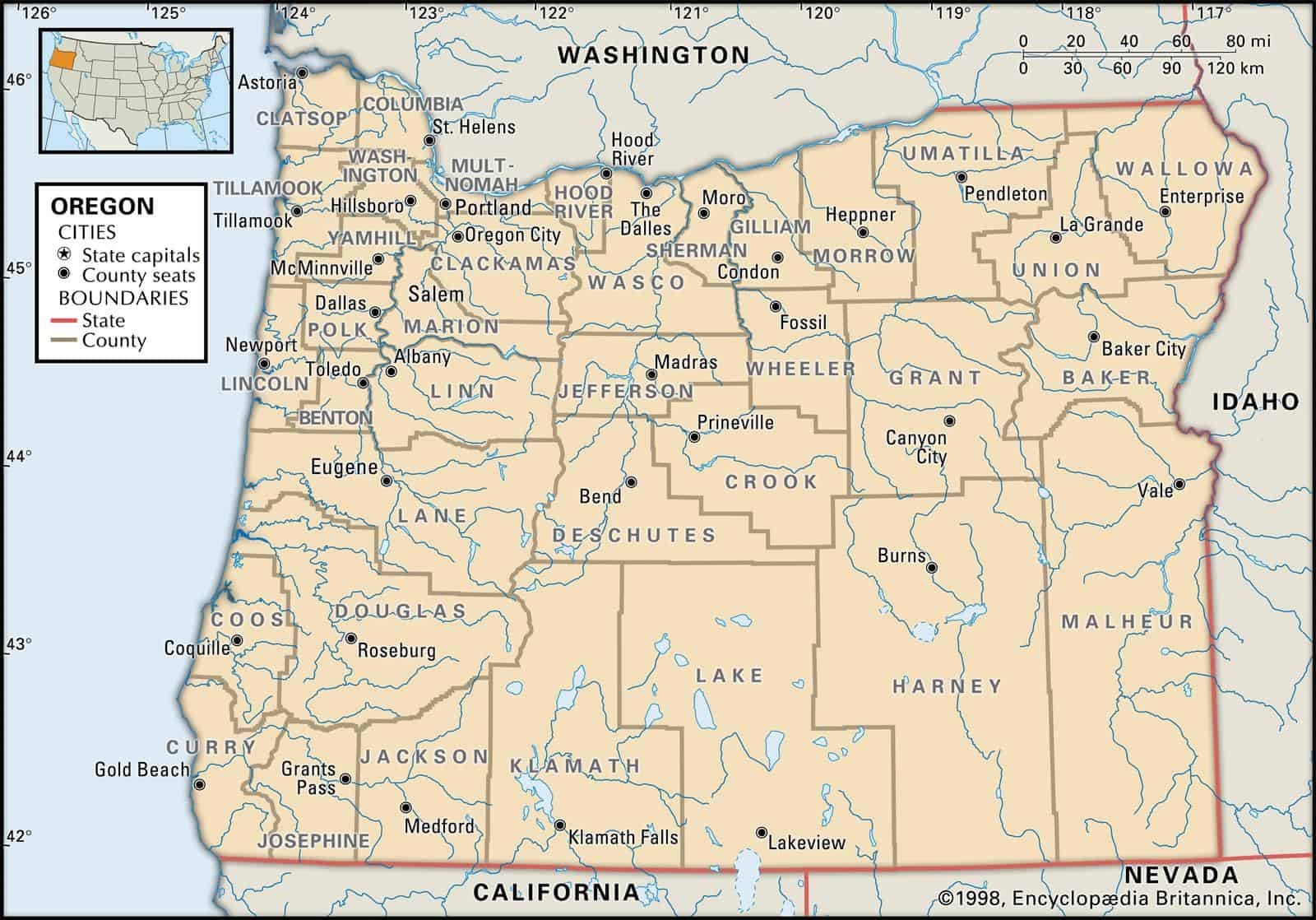 Oregon County Maps Interactive History U0026 Complete List