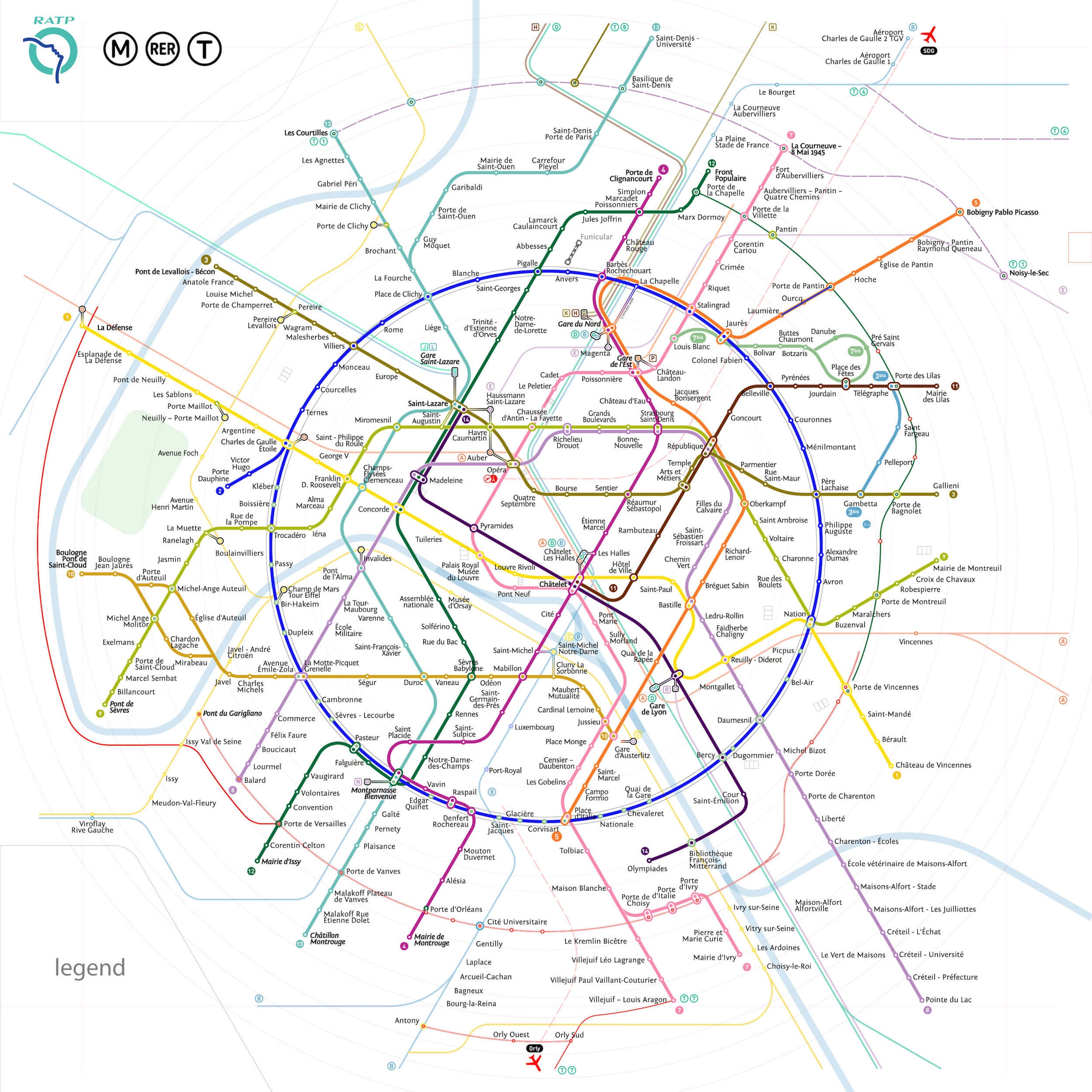 Printable Paris Metro Map
