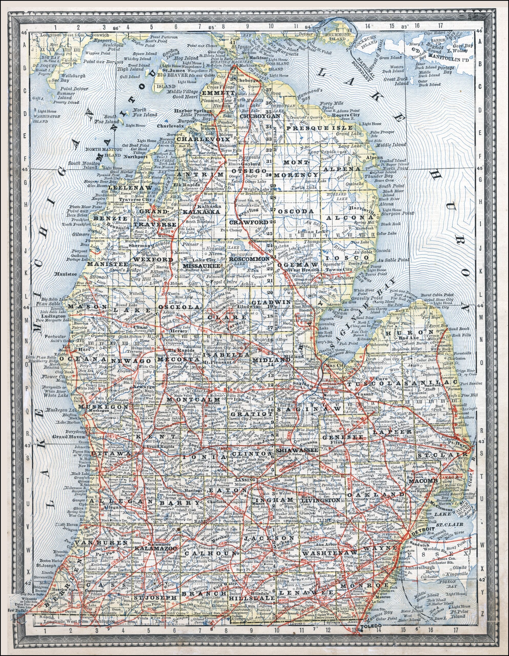 Michigan Printable Map