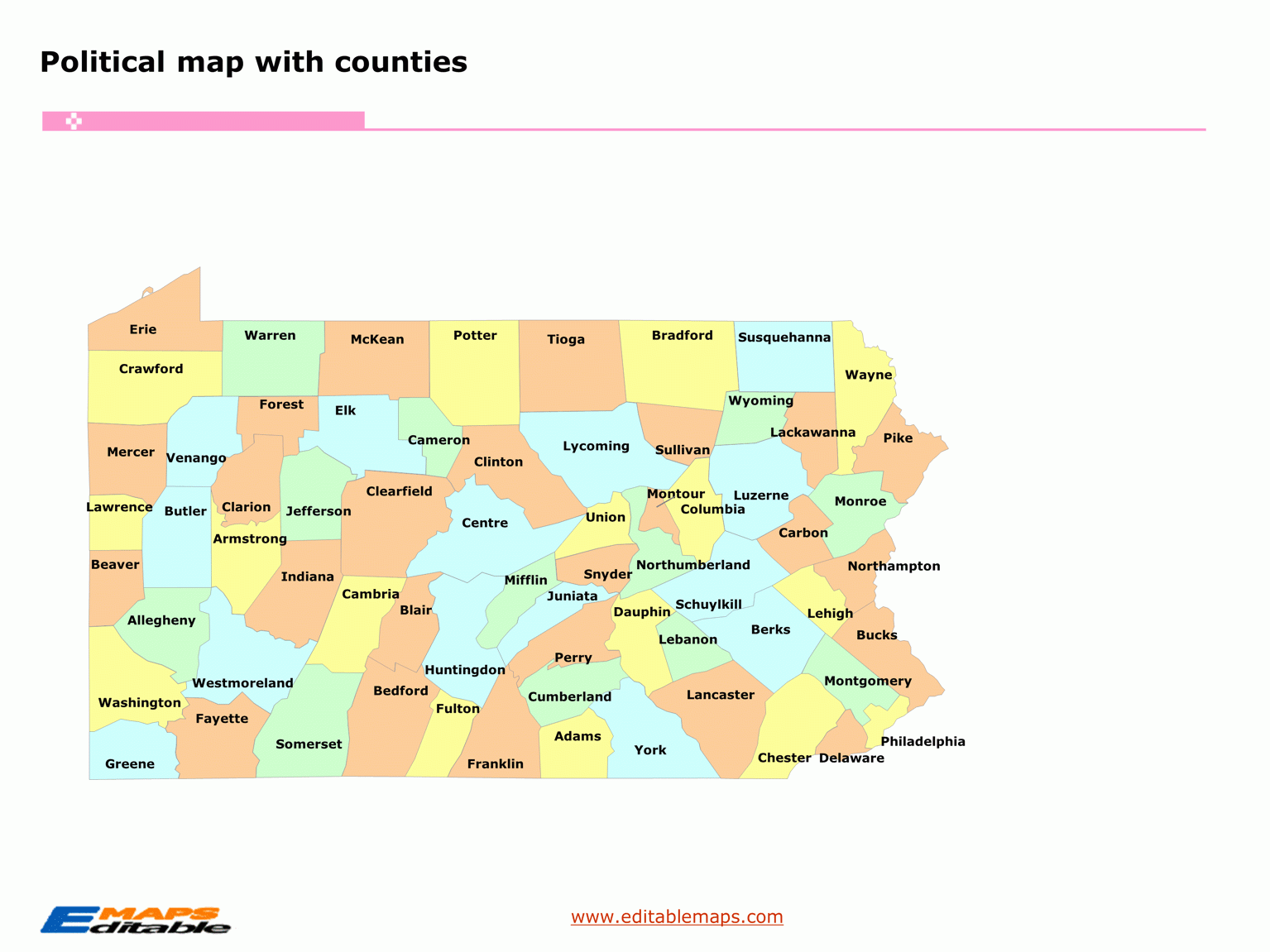 Pa County Map Printable