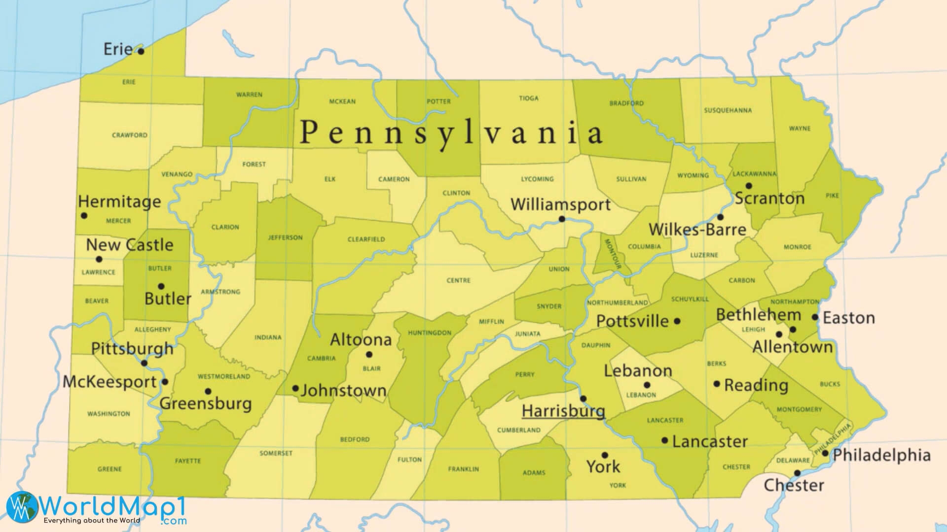 Pennsylvania Map And Pennsylvania Satellite Images