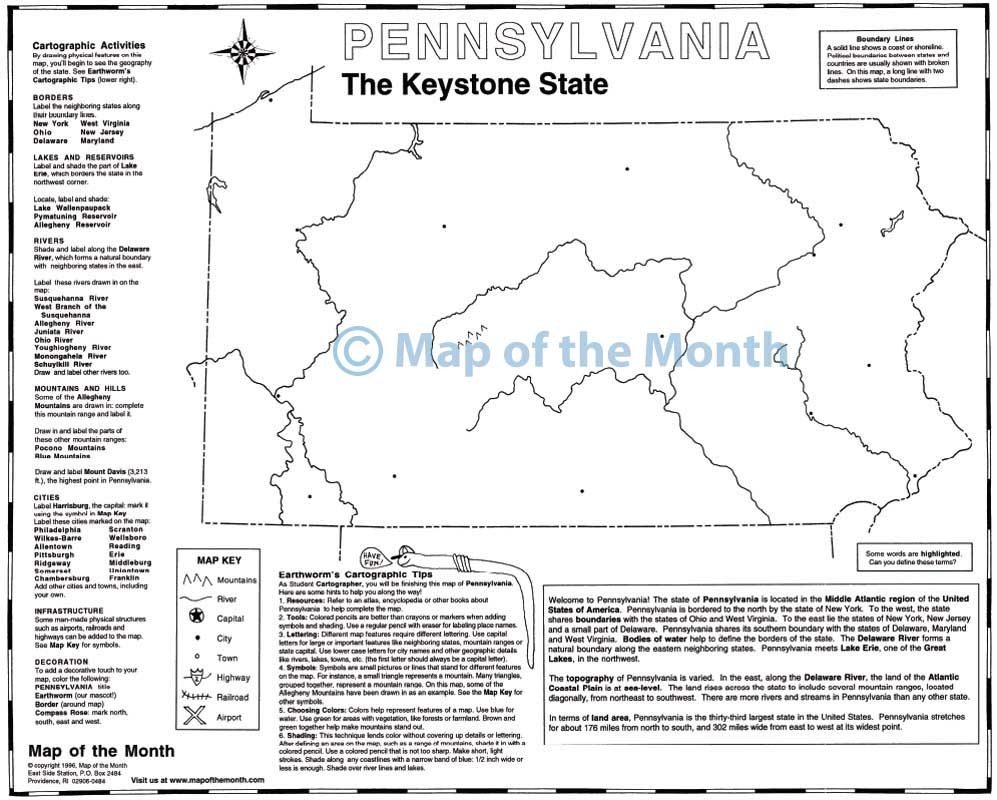 Printable Pennsylvania Map