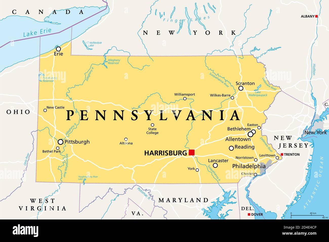 Pennsylvania Map Hi res Stock Photography And Images Alamy