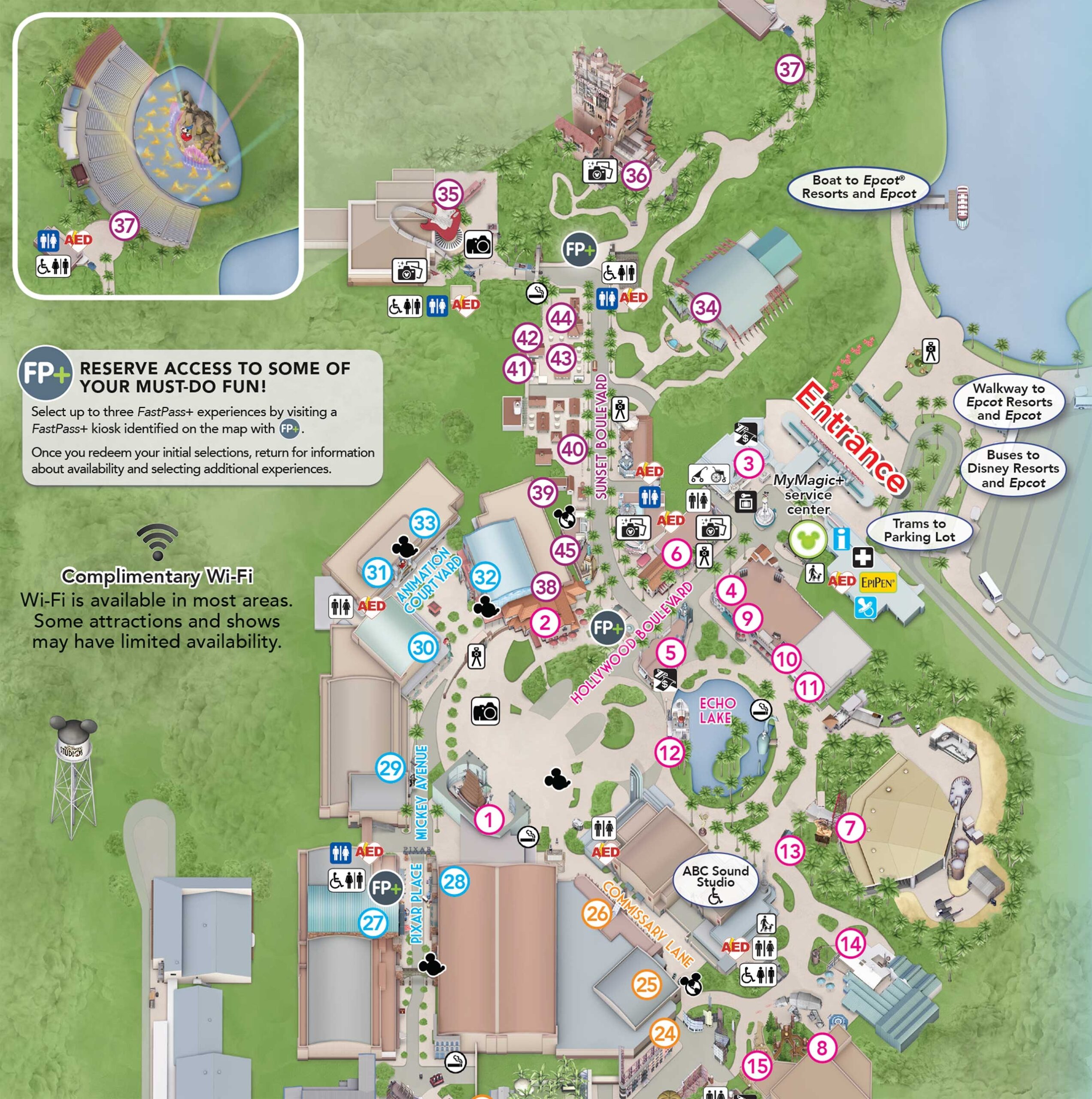 PHOTO New Hollywood Studios Guide Map Shows A Hat less Hollywood Blvd