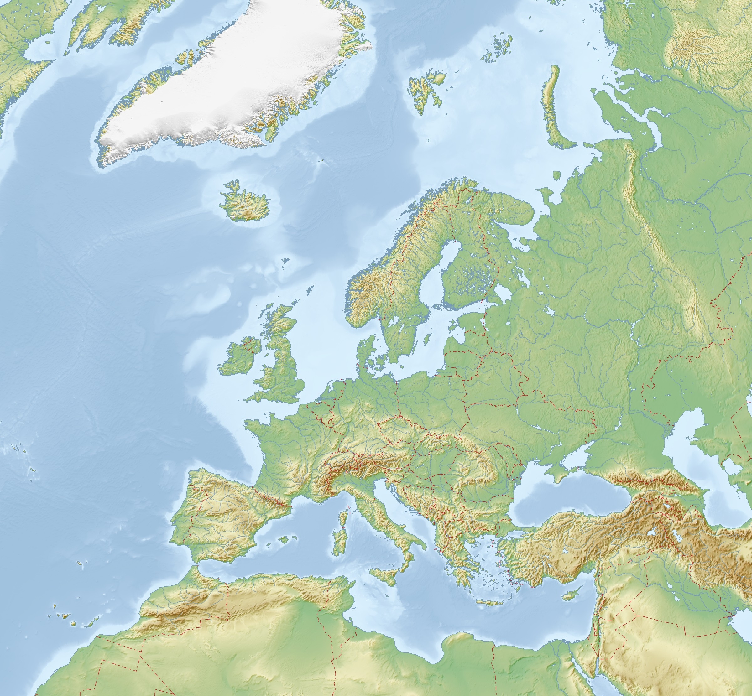 Physical Maps Of Europe Mapswire