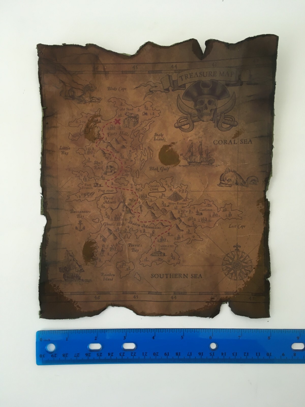 Pirate Treasure Map Pirates Gold Aged Reproduction Replica Art Poster Print Justice Dashboard