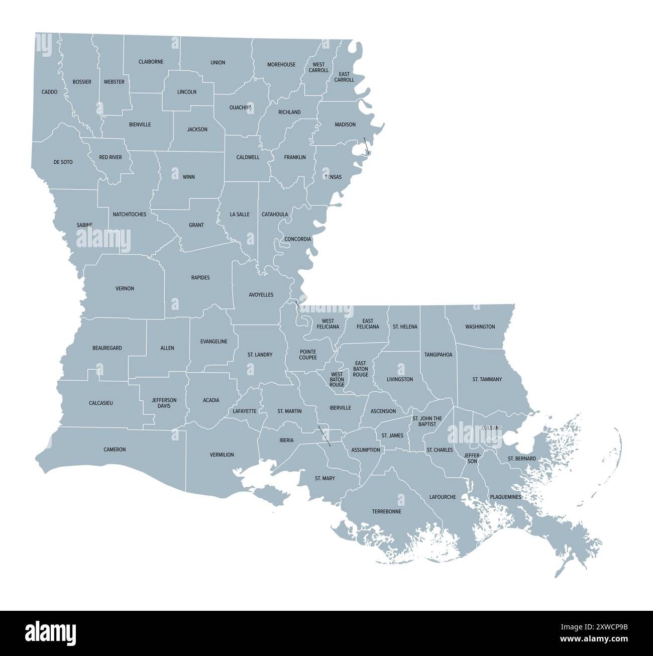 Political Map Louisiana Hi res Stock Photography And Images Alamy