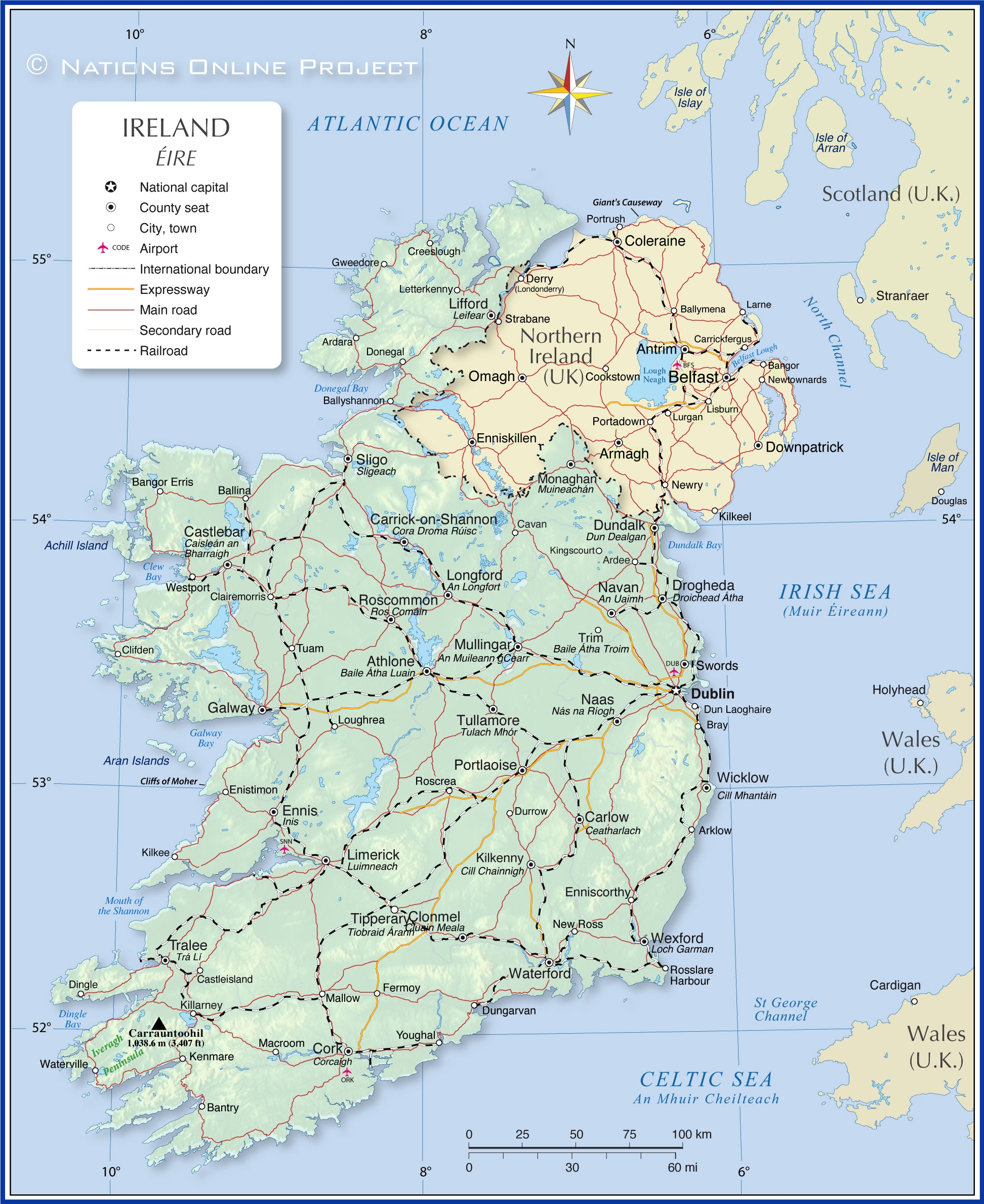 Printable Map Of Ireland