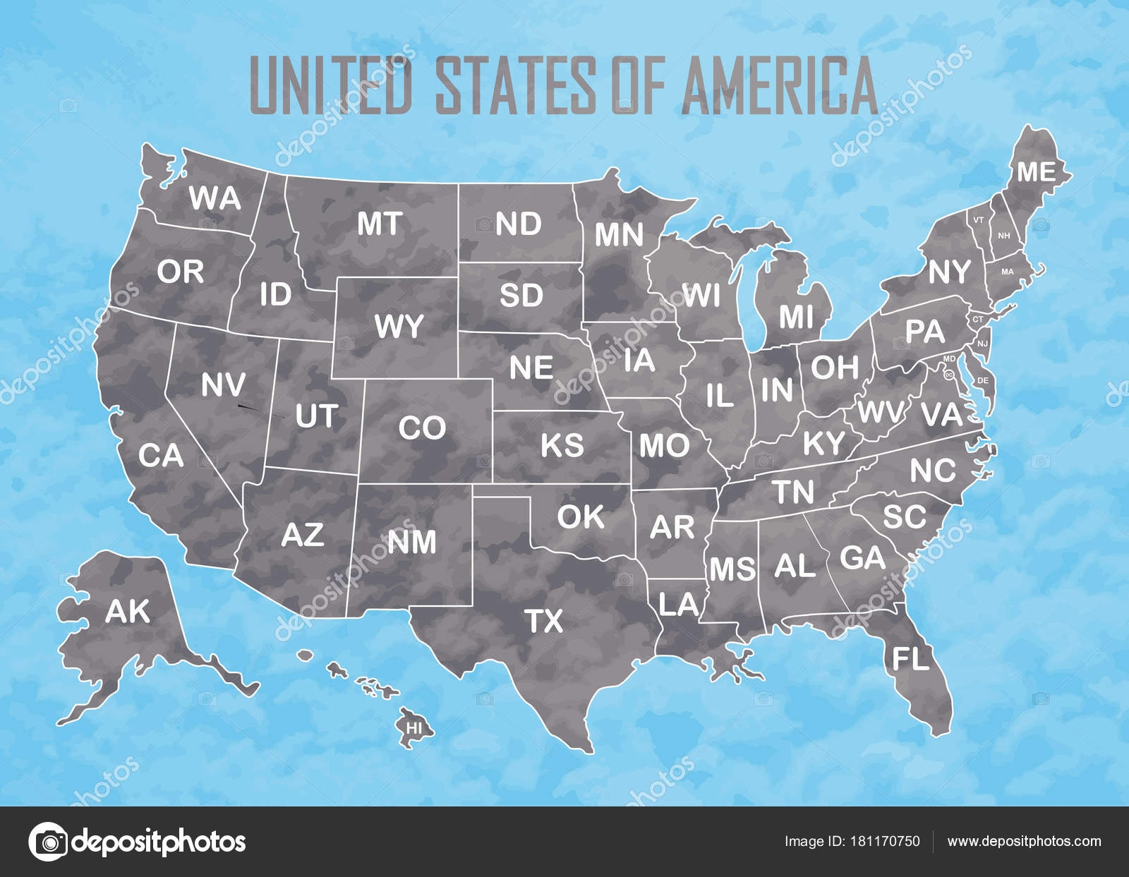 Poster Map Of United States Of America With State Names Black And White Print Map Of USA For T shirt Poster Or Geographic Themes Stock Vector By klerik78 181170750