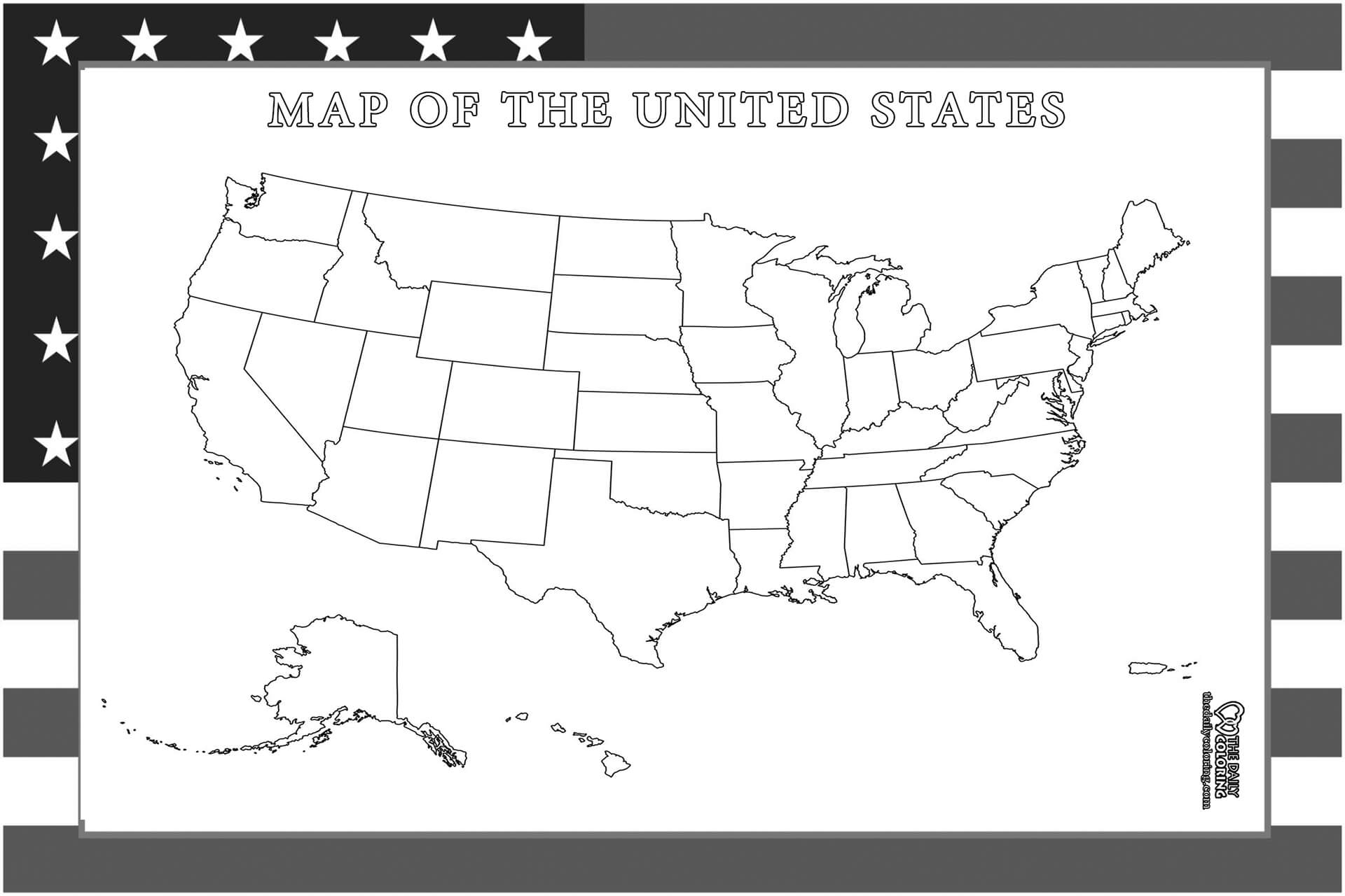 Printable Blank Map Of The United States The Daily Coloring
