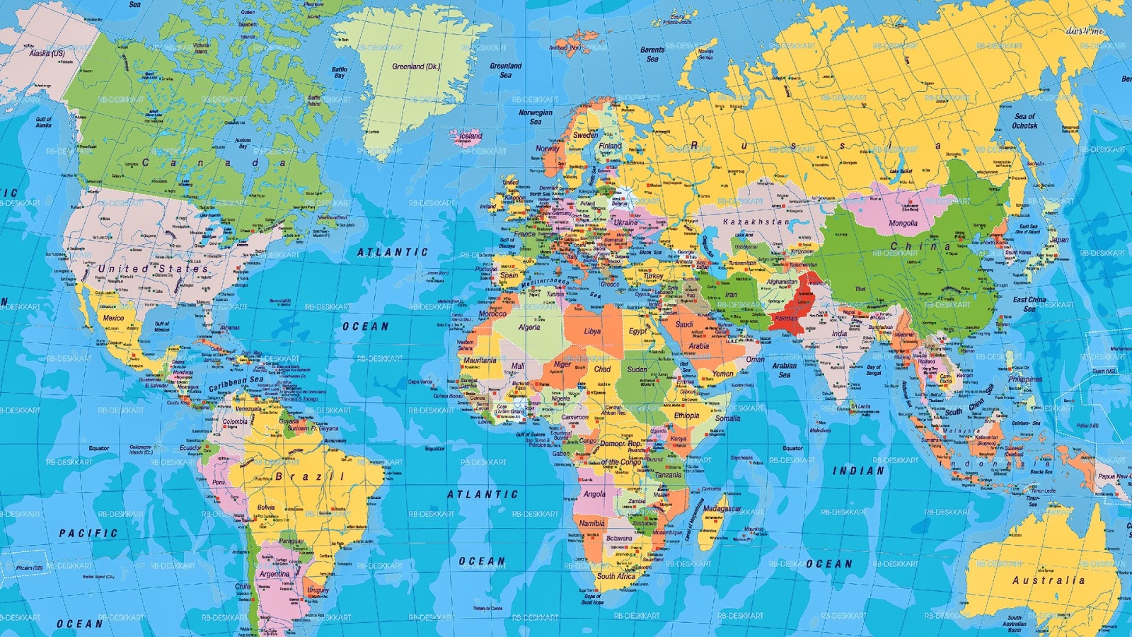 Printable Blank World Map With Countries Capitals PDF 