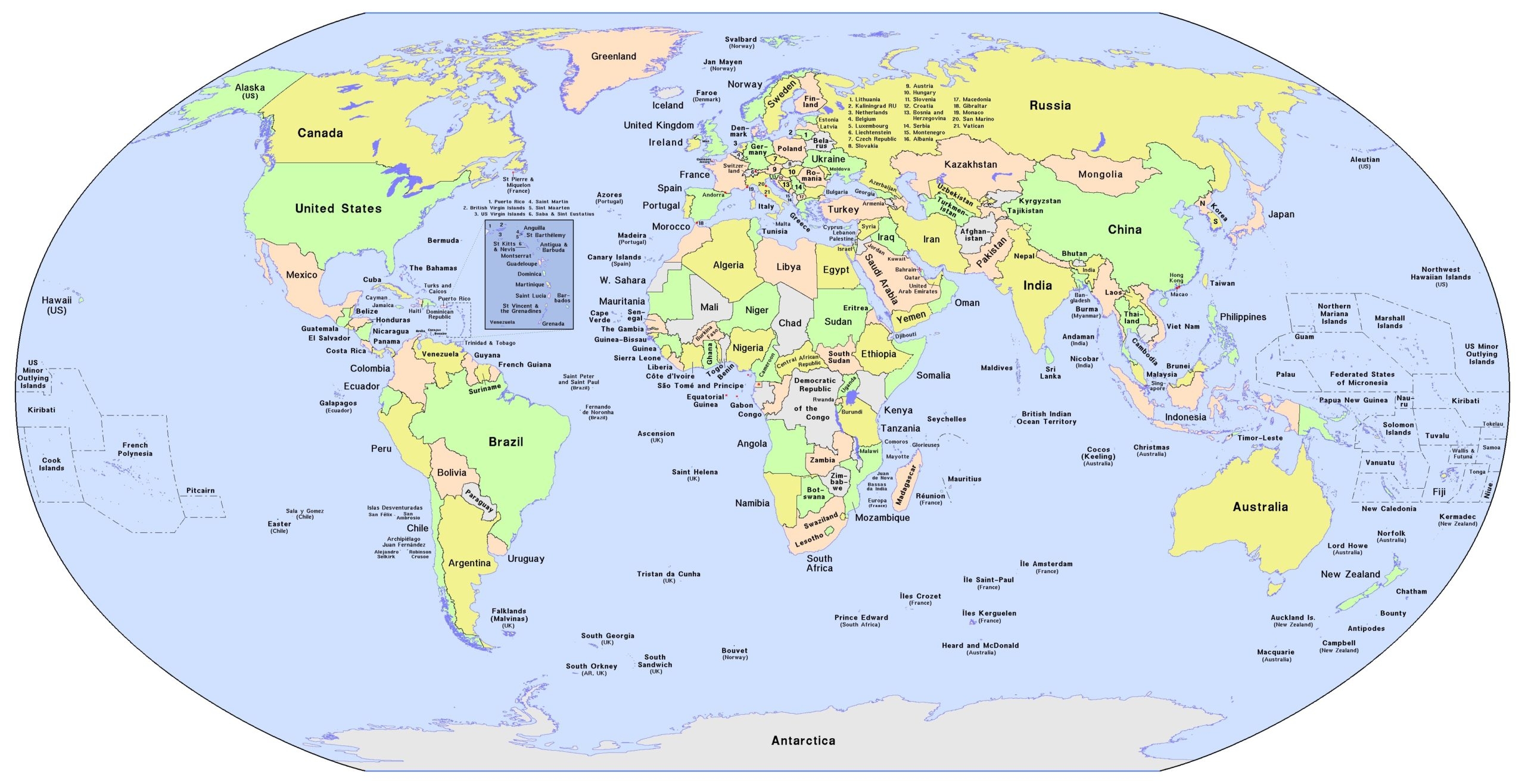 Printable Blank World Map With Countries U0026 Capitals PDF 