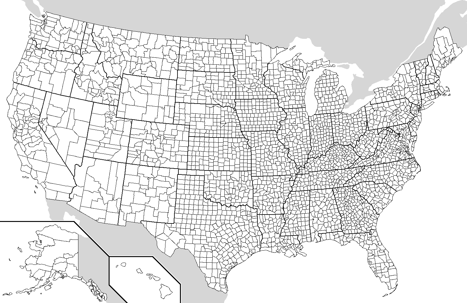 Blank Printable Map Of United States