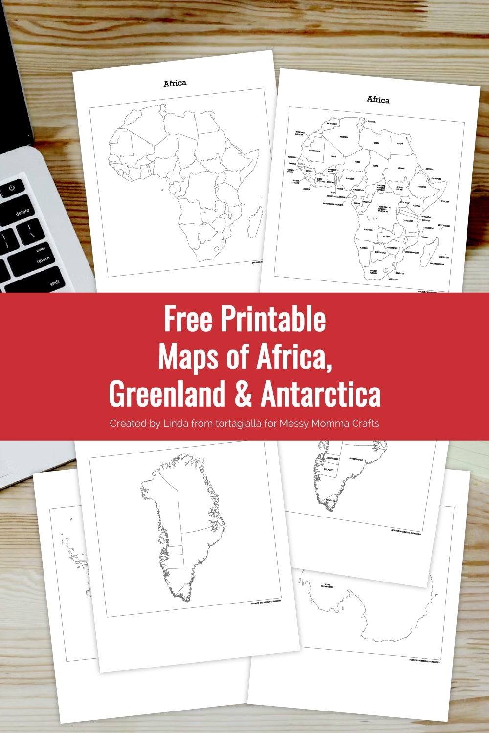 Printable Maps Of Africa Greenland And Antarctica Messy Momma Crafts