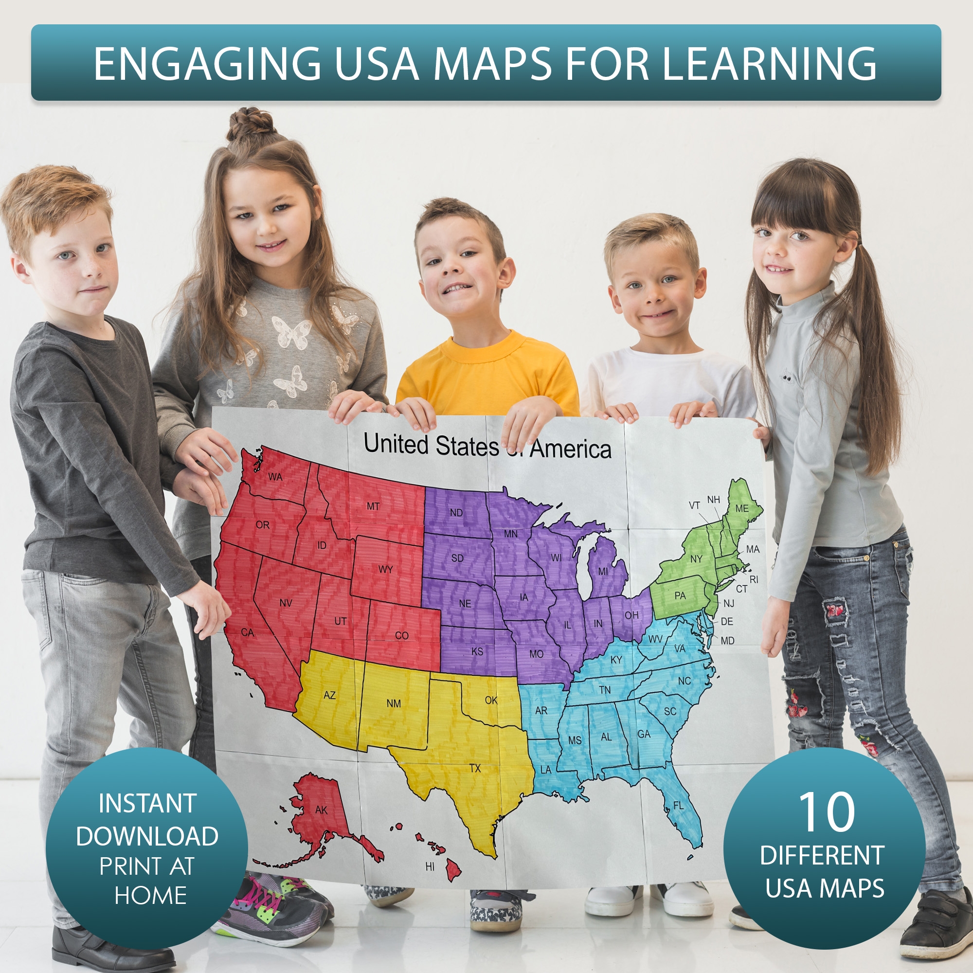 Printable Maps Of The United States Giant Coloring Maps