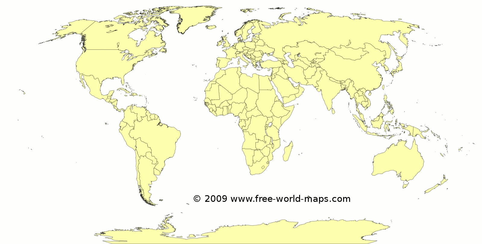 Printable Map Of The World Blank