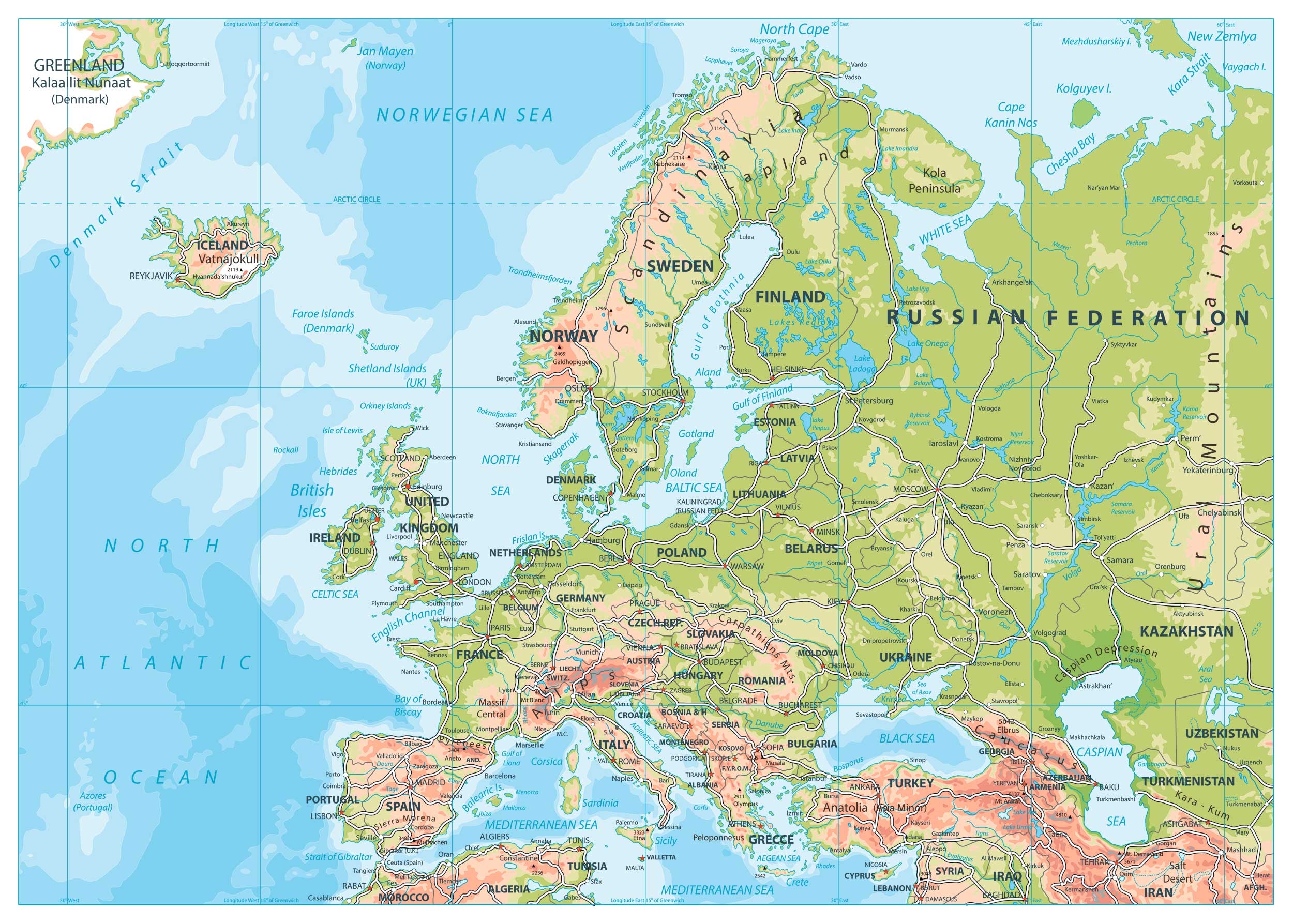 Road Map Of Europe Worksheets Library