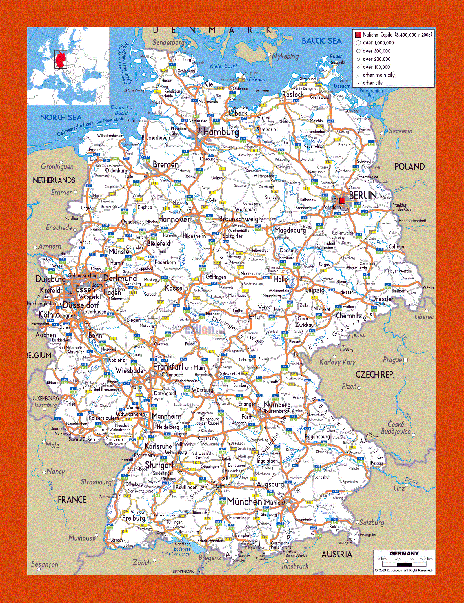 Road Map Of Germany Maps Of Germany Maps Of Europe GIF Map 
