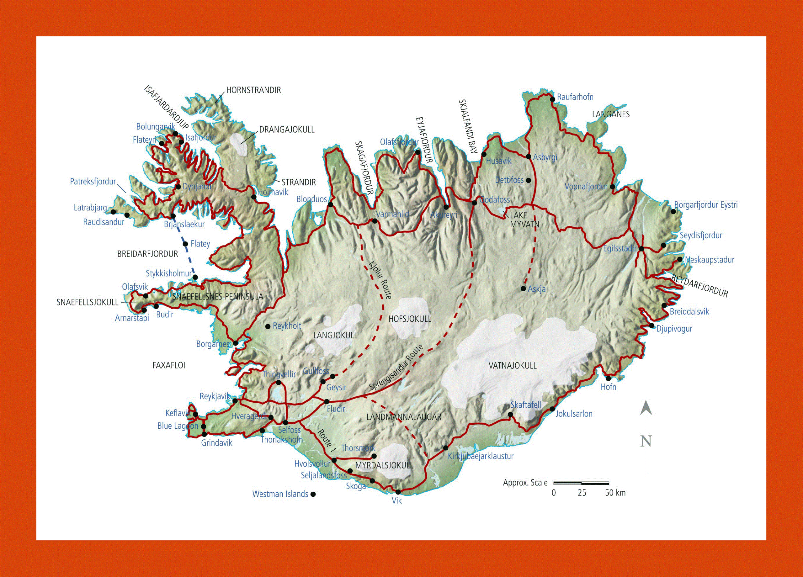 Road Map Of Iceland Maps Of Iceland Maps Of Europe GIF Map Maps Of The World In GIF Format Maps Of The Whole World