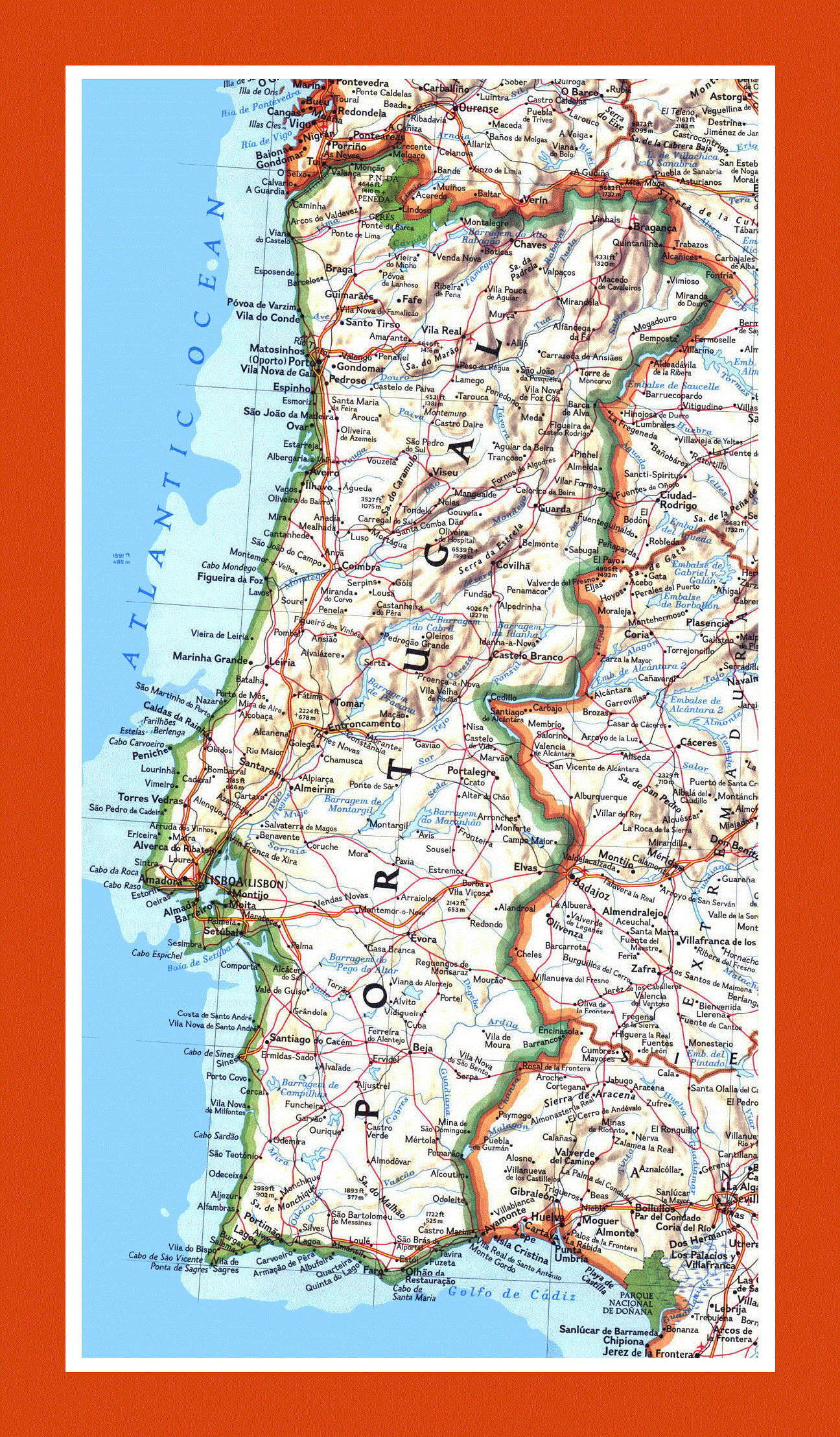 Printable Portugal Map