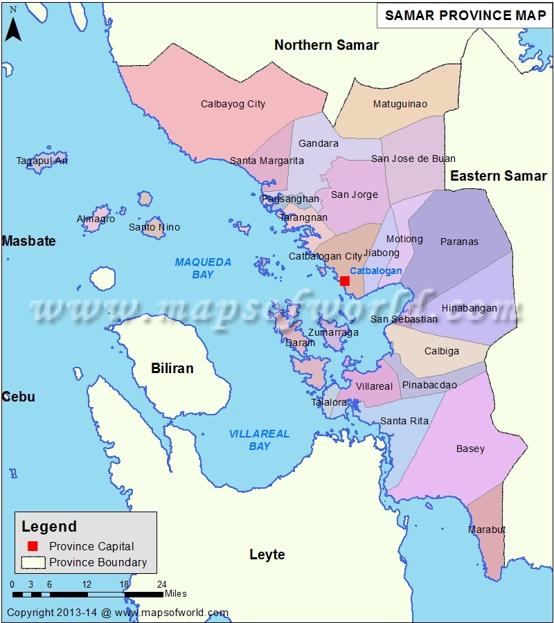 Samar Map Map Of Samar Province Philippines