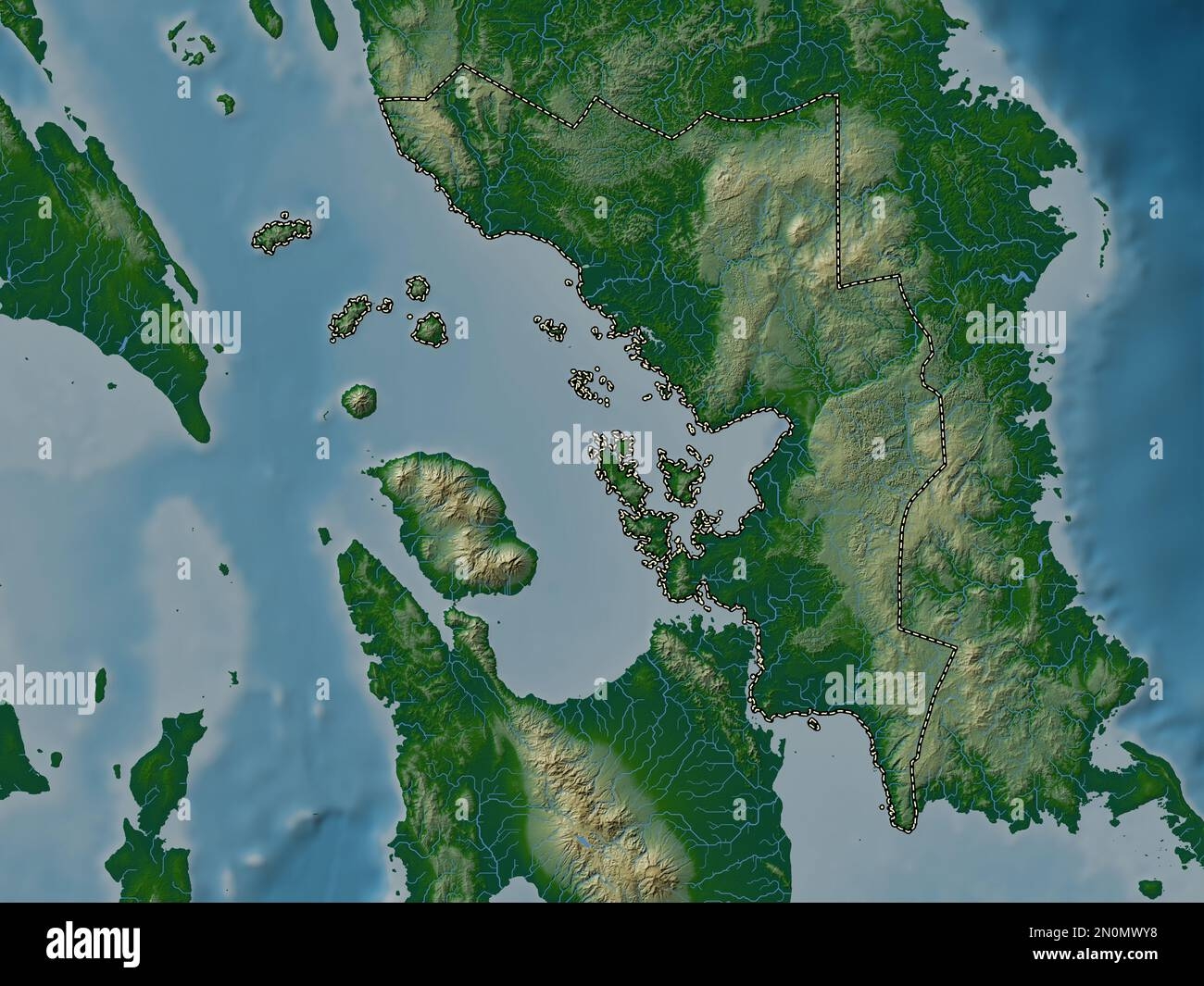 Samar Province Of Philippines Colored Elevation Map With Lakes And Rivers Stock Photo Alamy