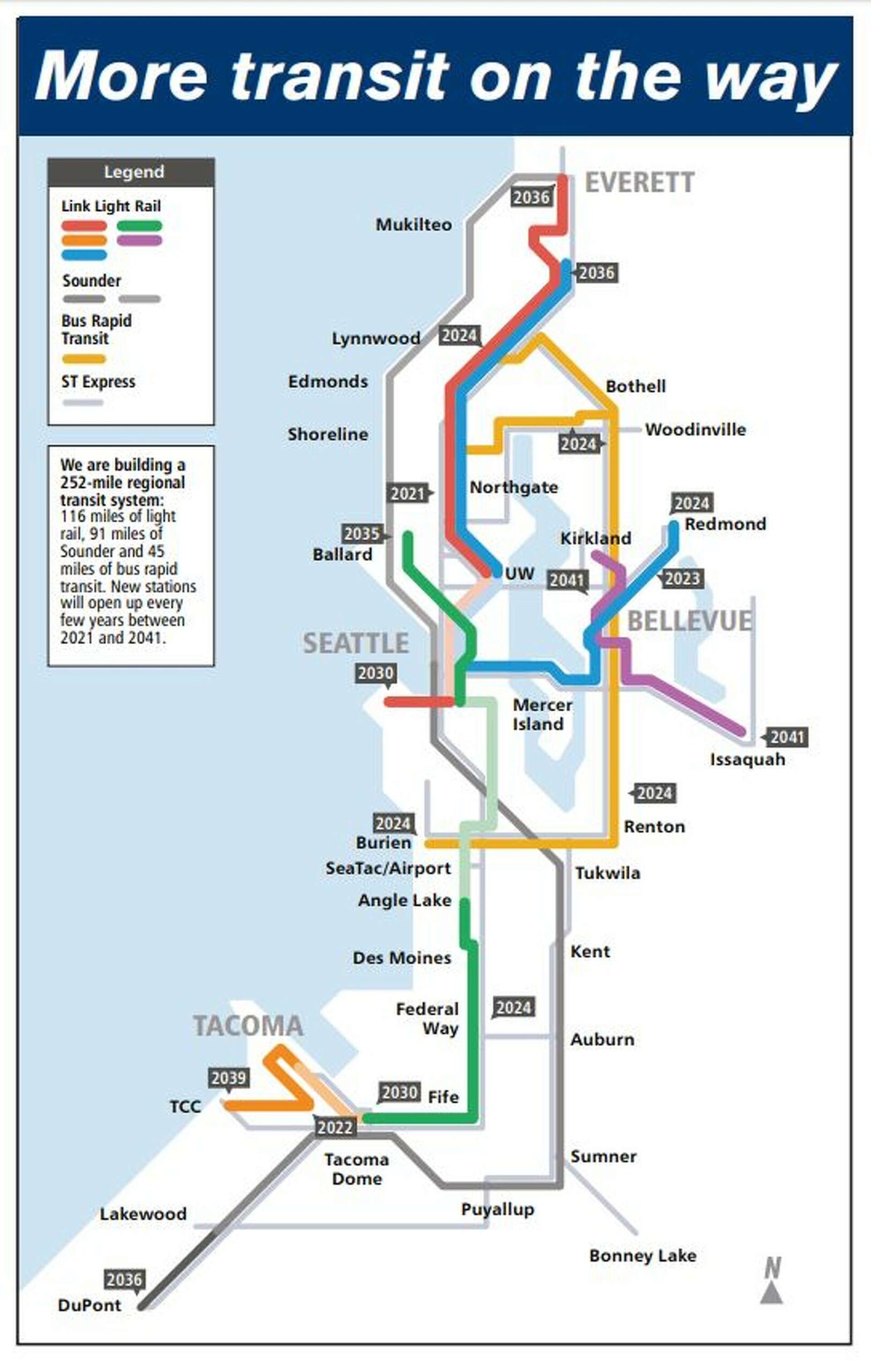 Printable Seattle Light Rail Map
