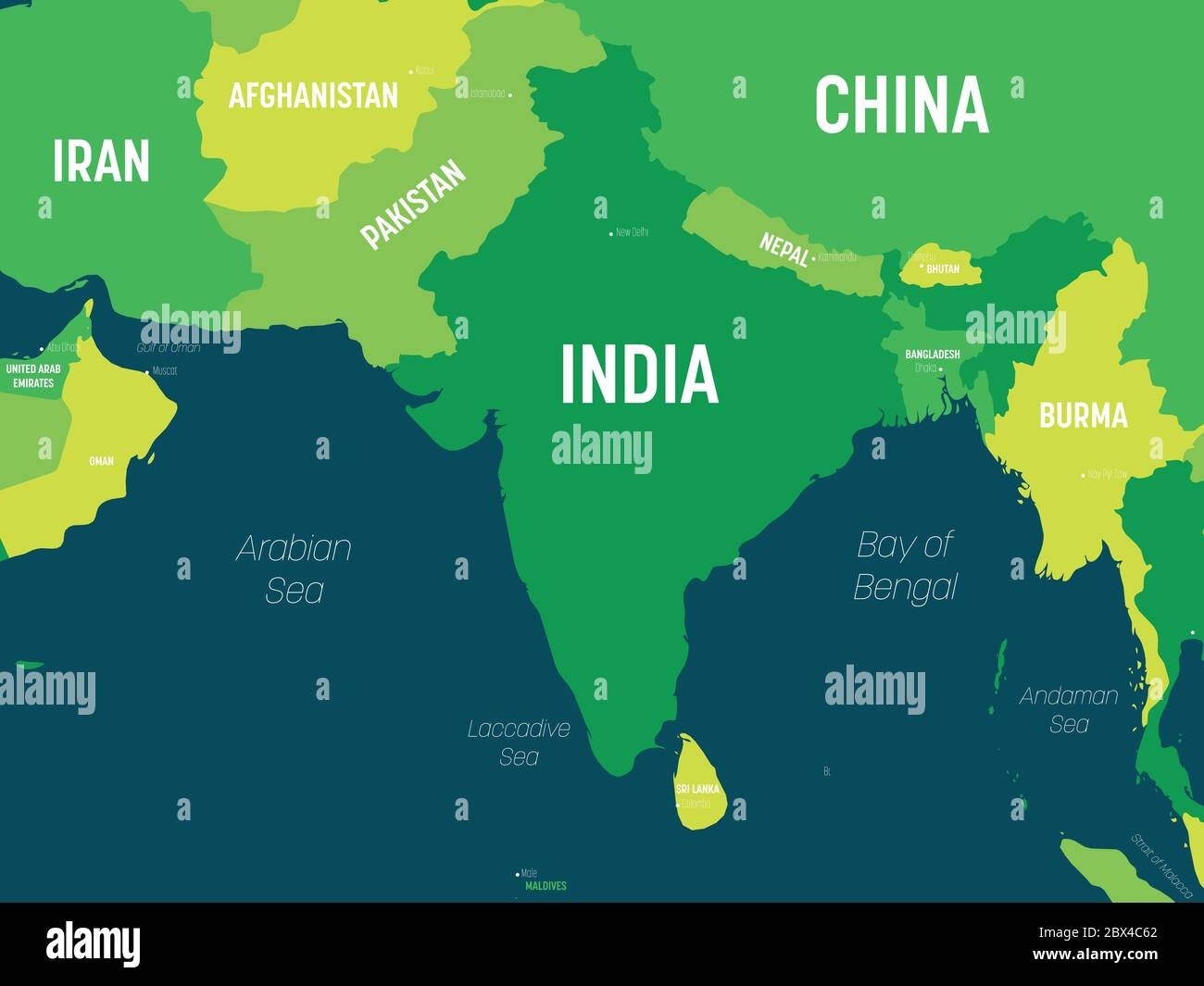 Printable Map Of India With Bay Sea Ocea