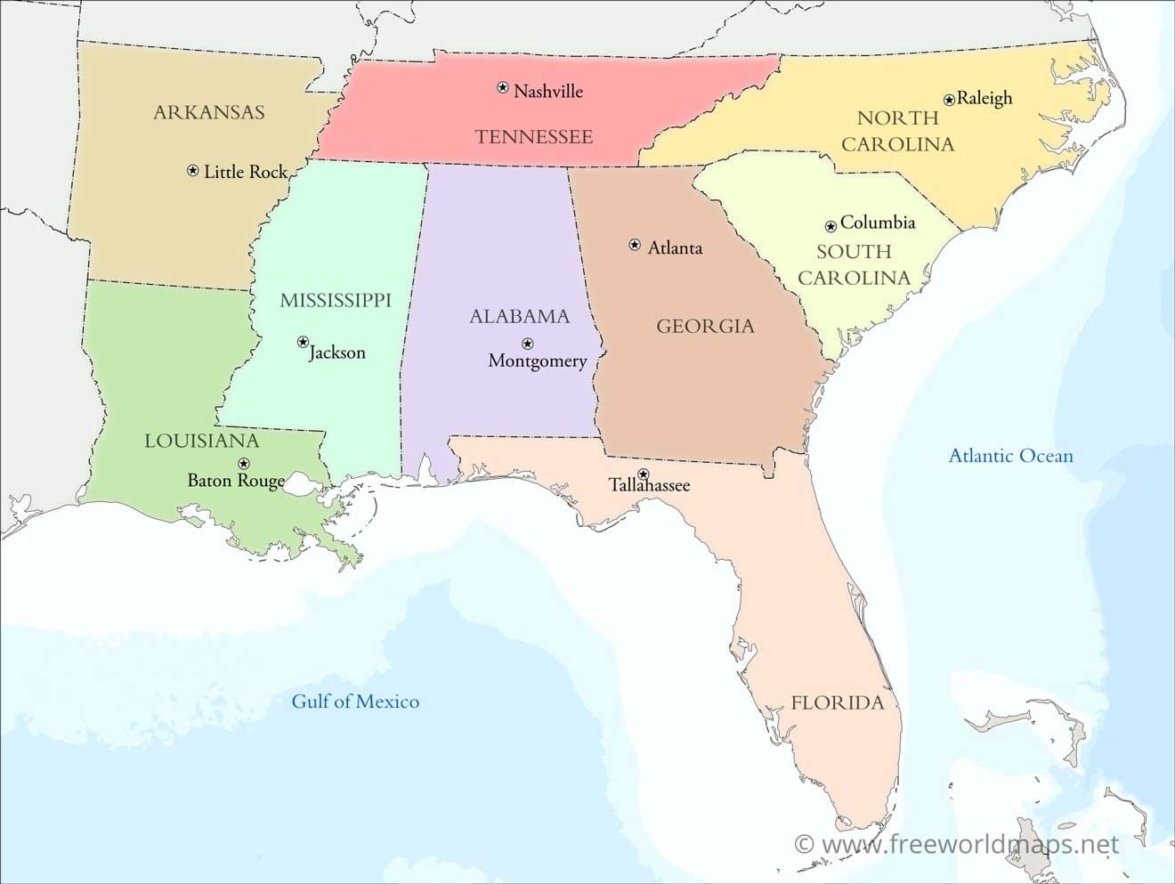 Printable Us States And Capitals Map