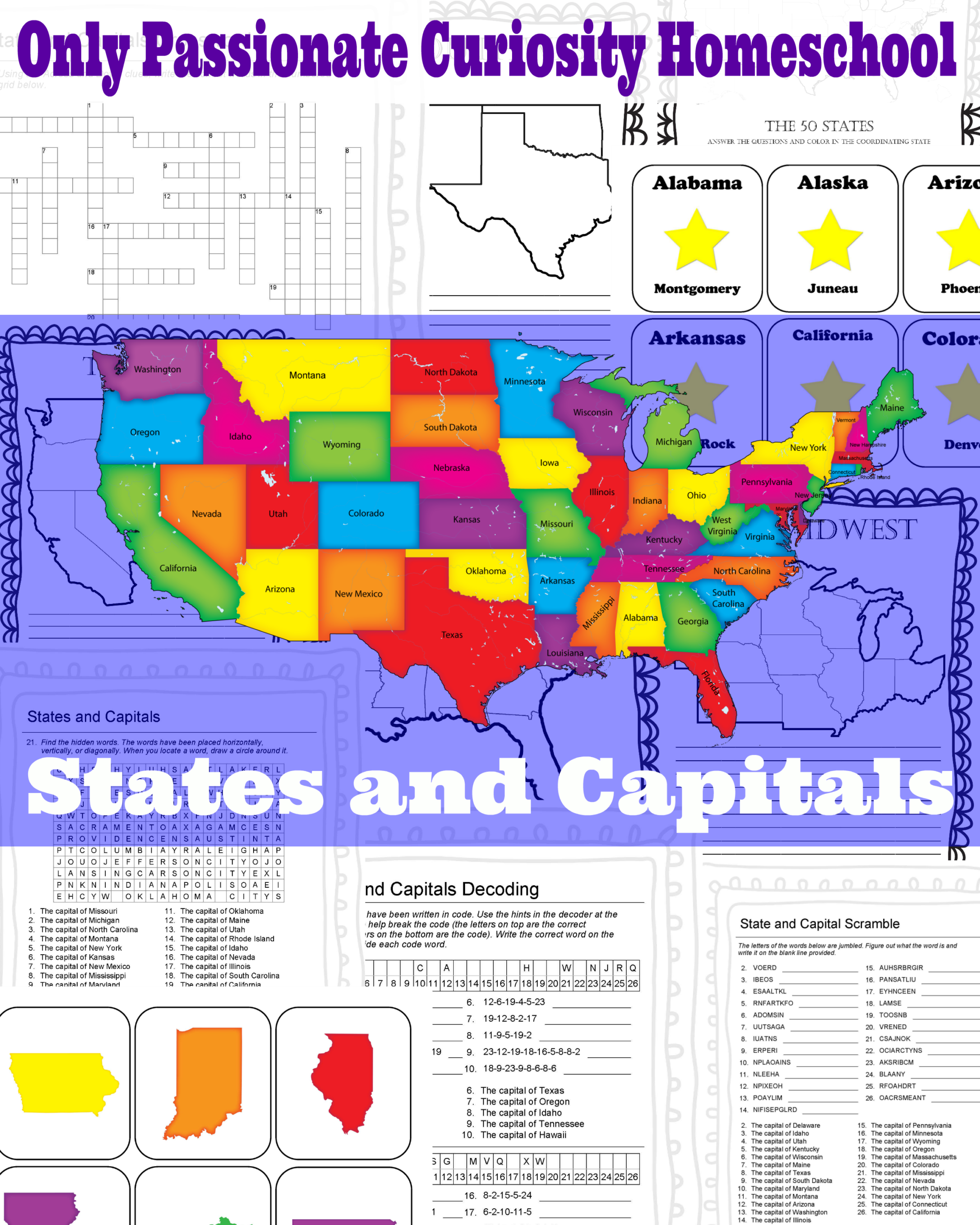 Printable State Capitals Map