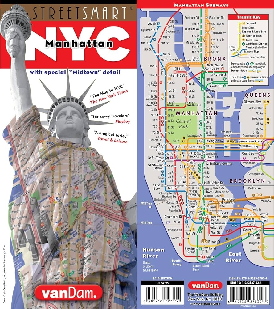 StreetSmart NYC Map Midtown Edition By VanDam Laminated Pocket City Street Map Of Manhattan W All Attractions Museums Sights Hotels Broadway 