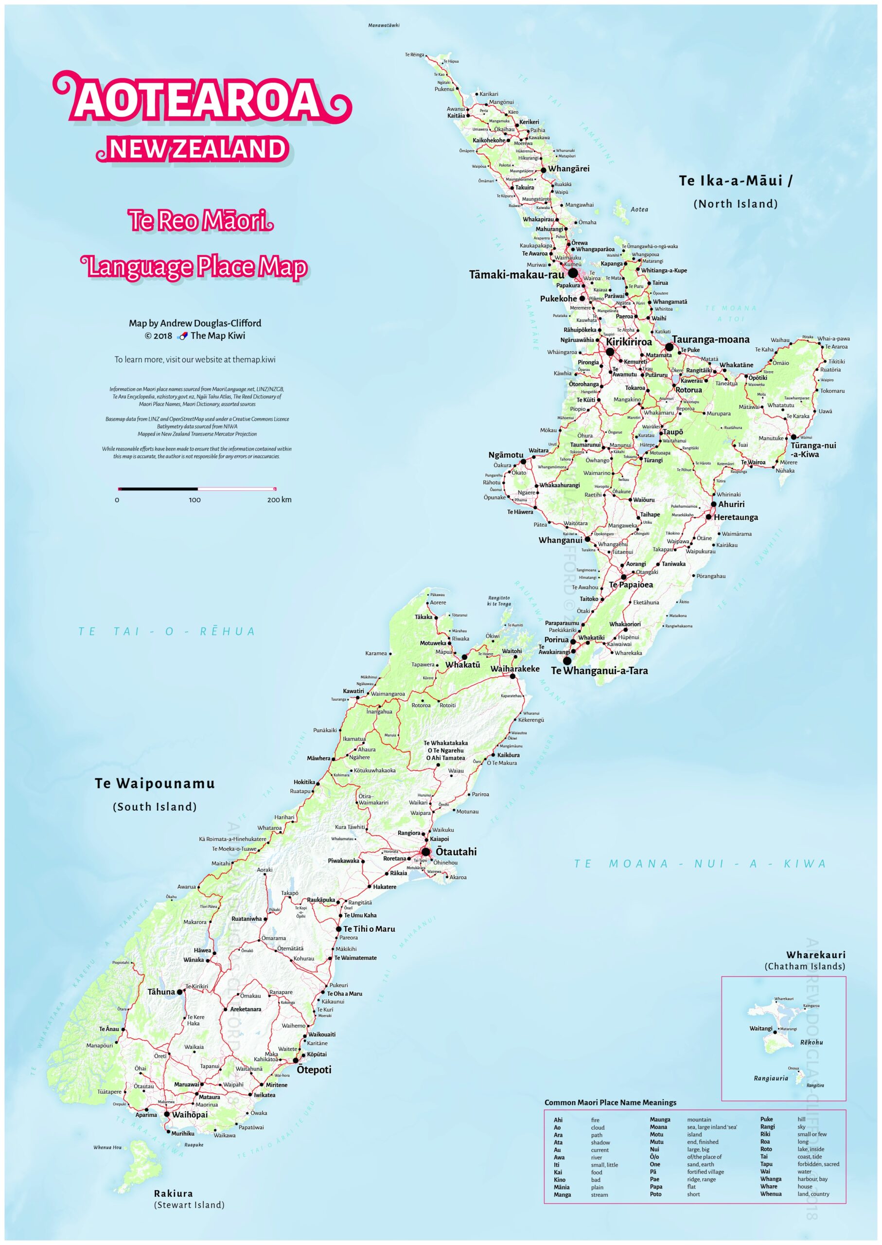 Te Reo M ori Map Of Aotearoa New Zealand The Map Kiwi