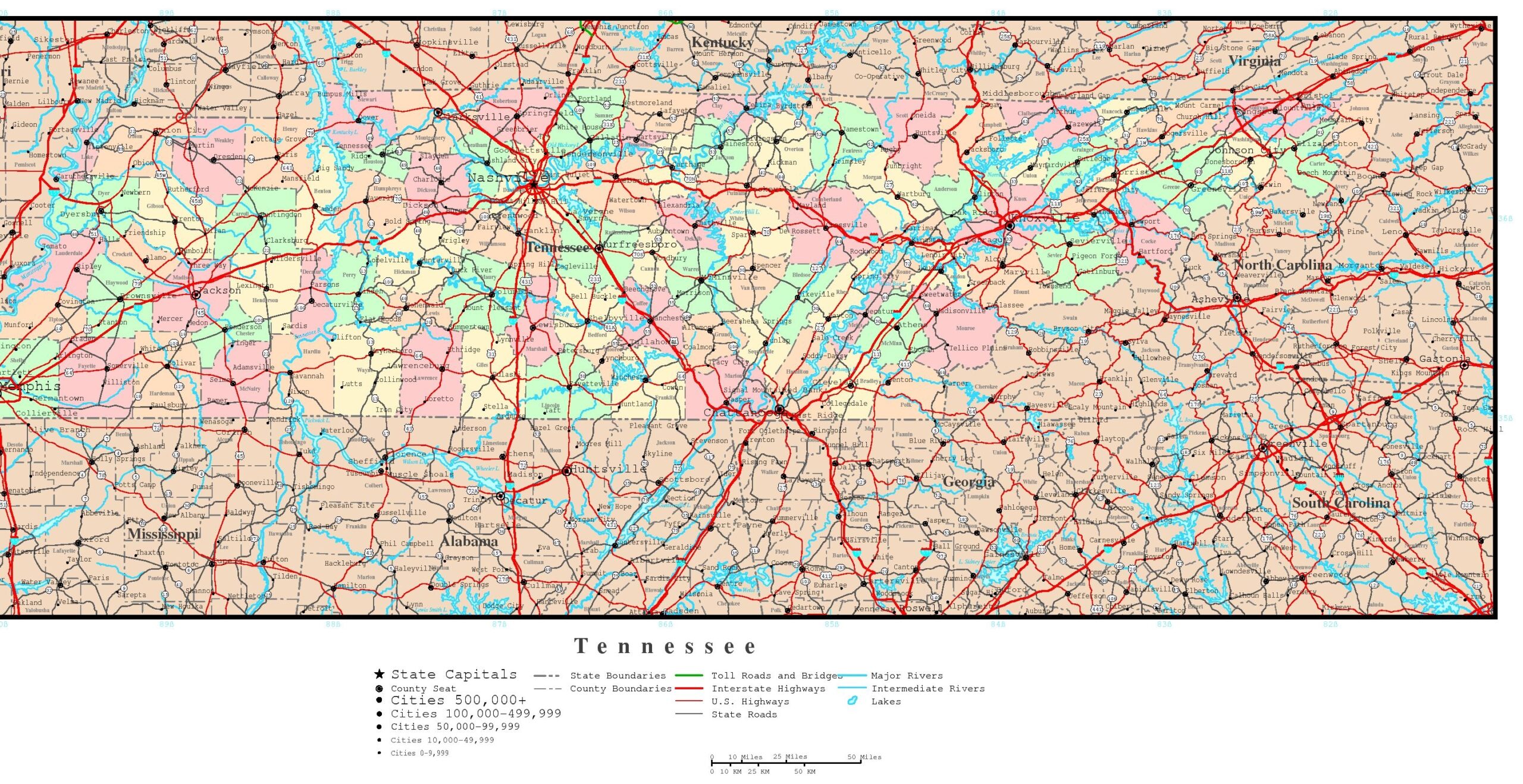 Tennessee Political Map