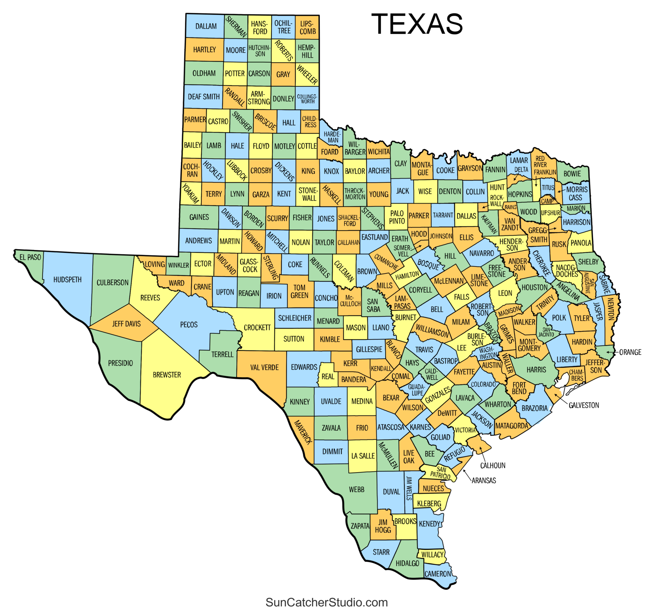 Texas County Map Printable State Map With County Lines Free Printables Monograms Design Tools Patterns U0026 DIY Projects