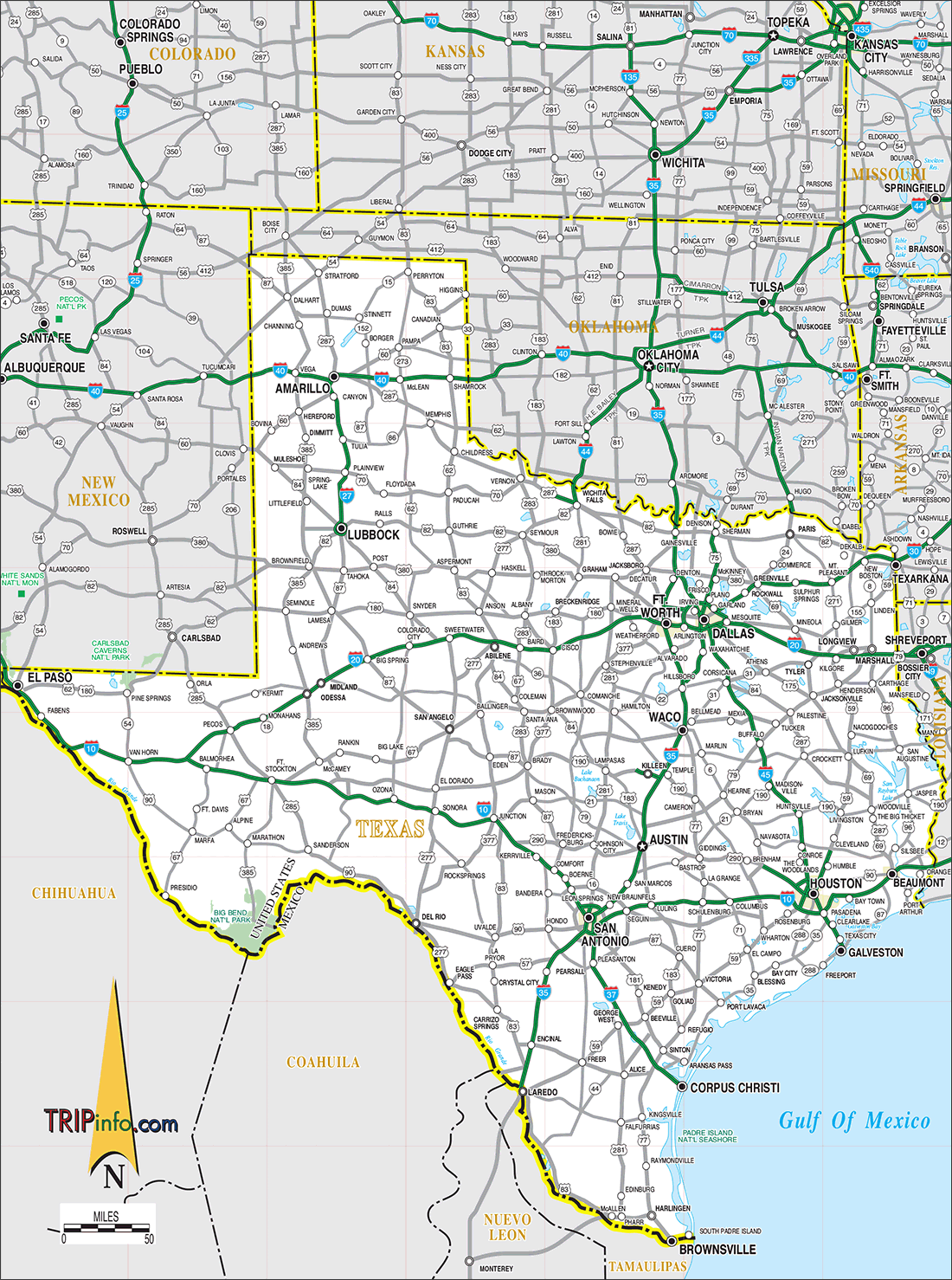 Texas City Map Printable