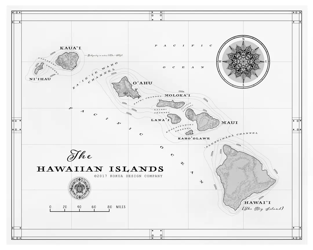 Map Of Hawaiian Islands Printable