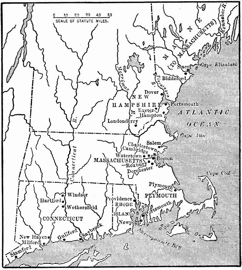 Printable Map Of New England