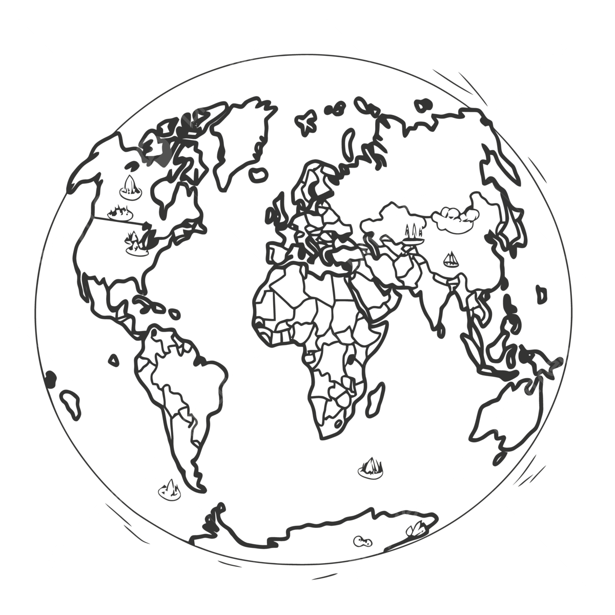 Map Of The World Outline Printable