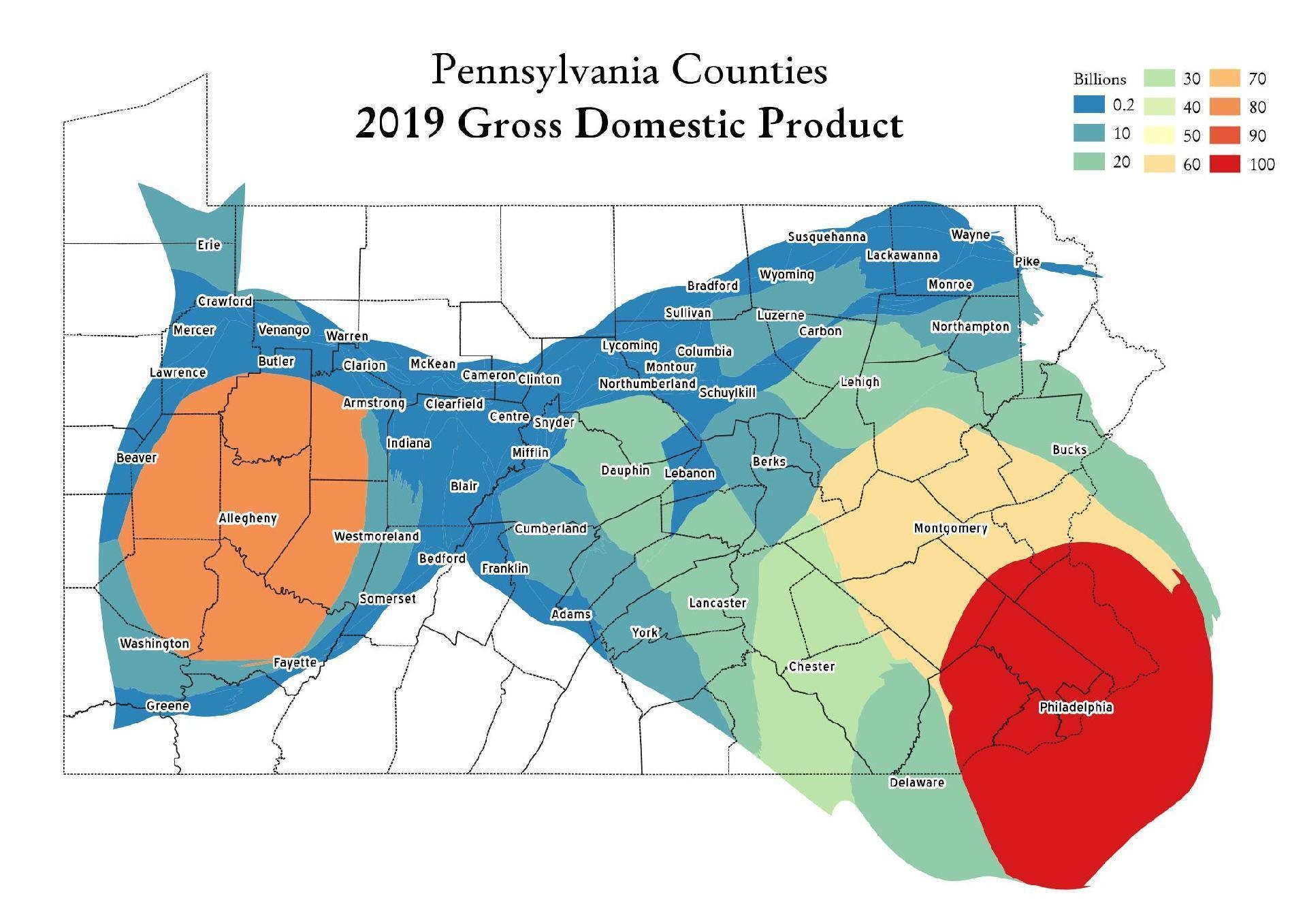 Printable Pennsylvania County Map