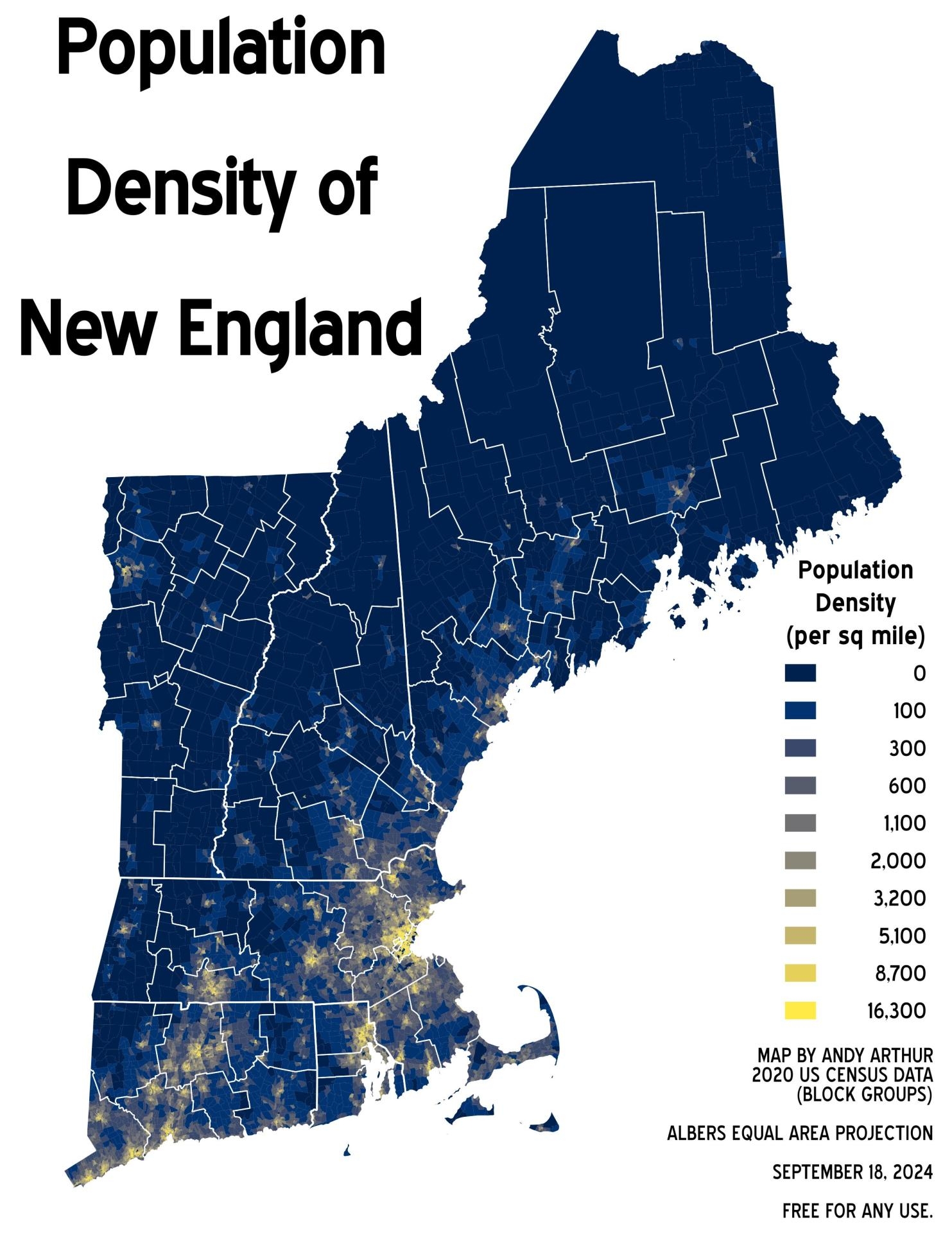 Printable New England Map