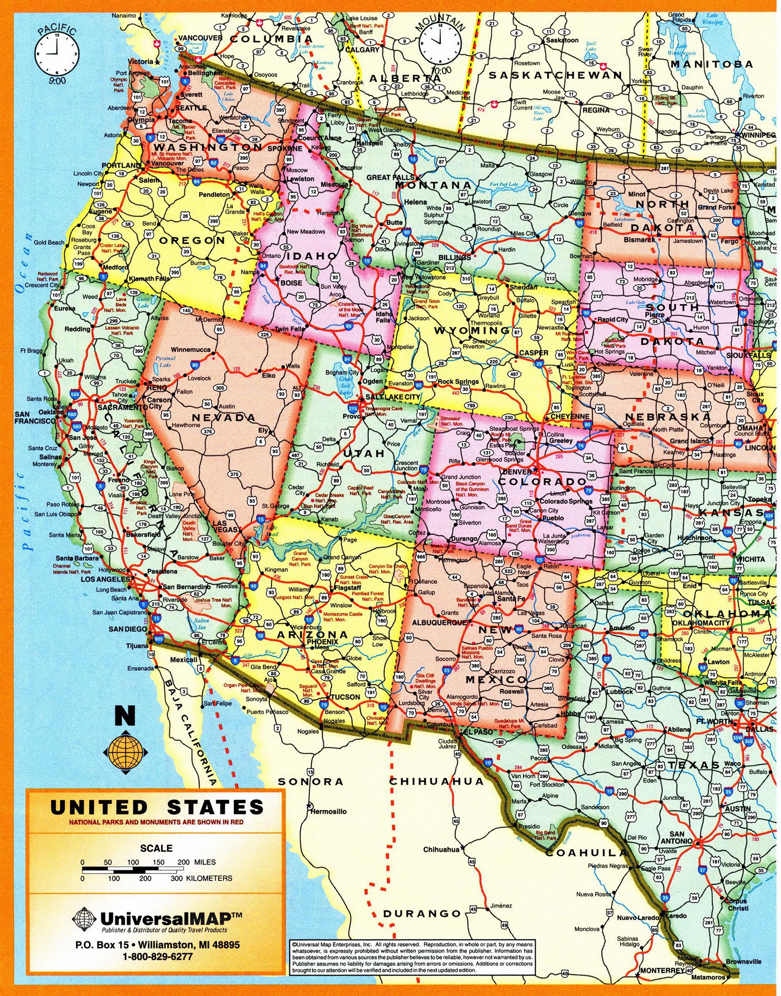 Us Time Zone Map Printable