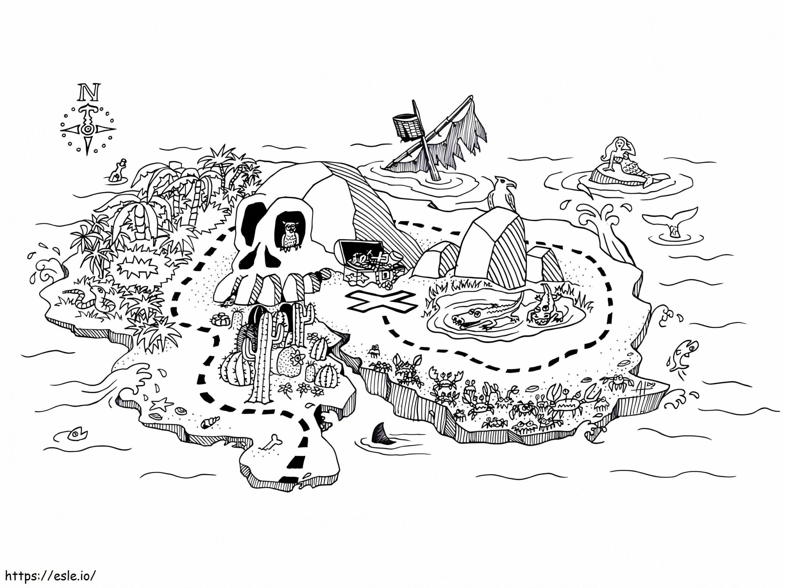 Treasure Map 1 Coloring Page