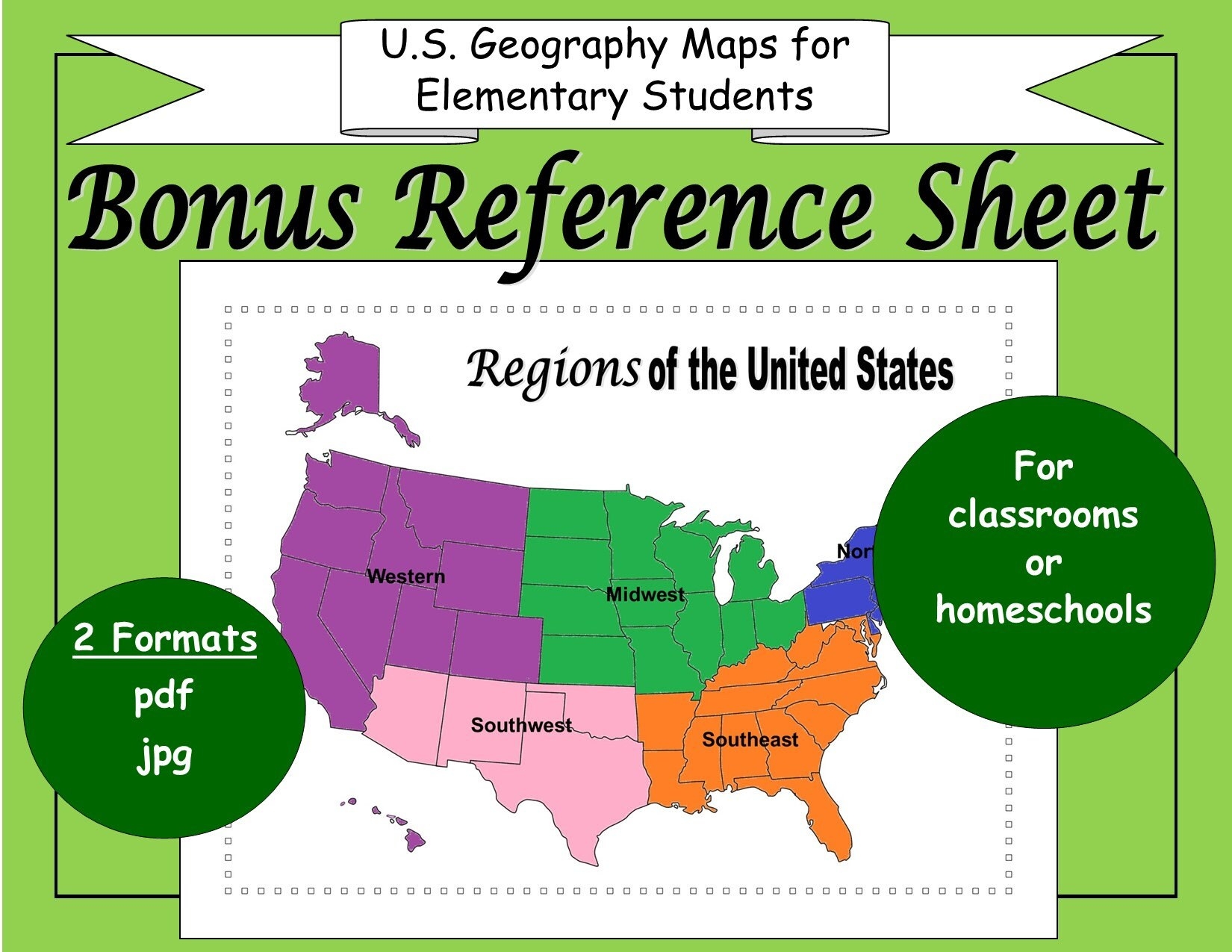 U S Geography PRINTABLE Map Worksheets For Elementary School Students Midwest Region Map Plus Bonuses DIGITAL Download Etsy
