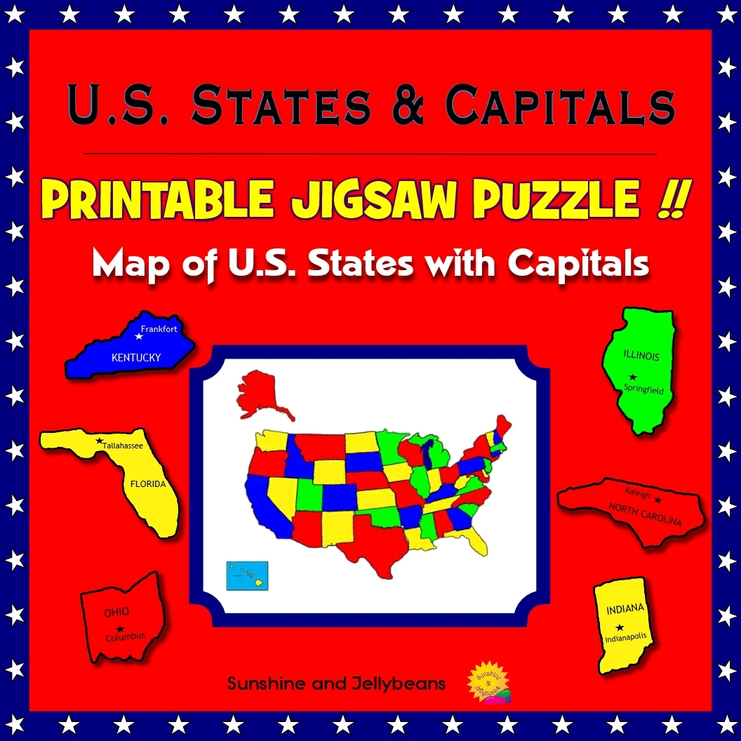 States And Capitals Map Printable