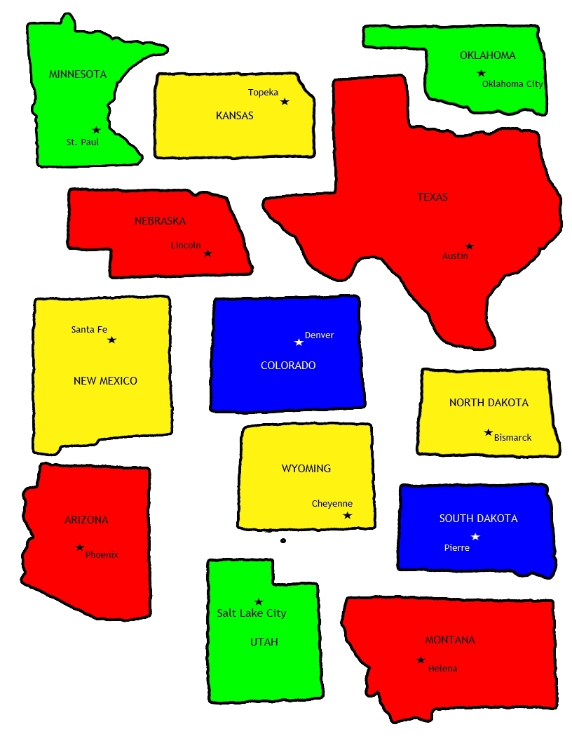 U S States Map Printable Jigsaw Puzzle Grades 3 7 Made By Teachers