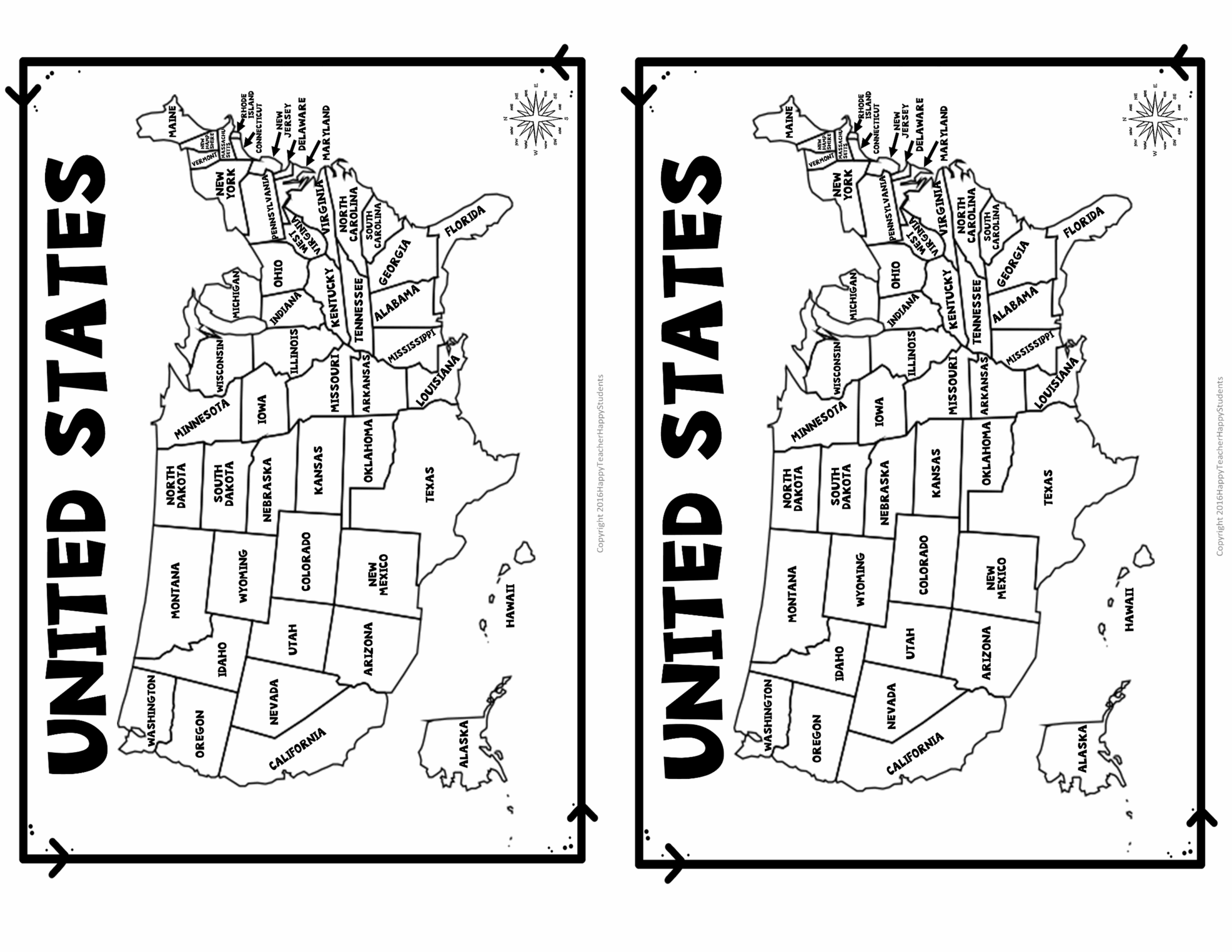 Us Map Printable With States