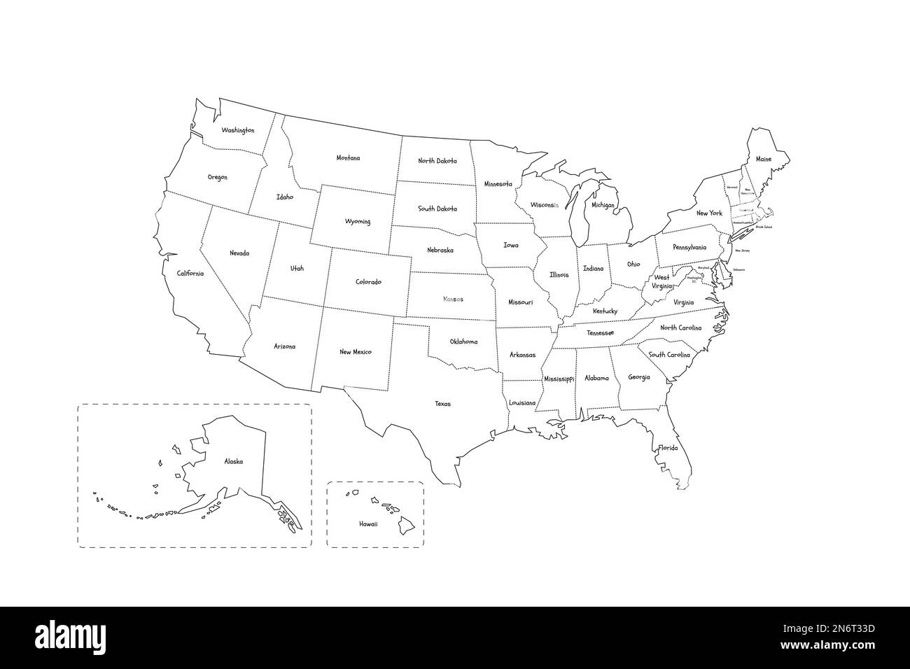 Map Of Usa Black And White Printable
